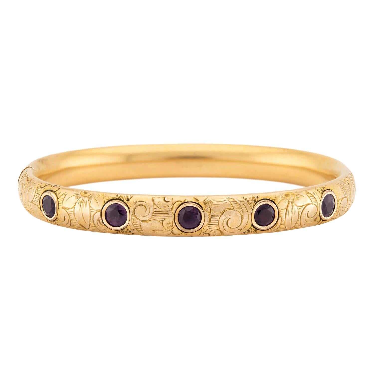 Victorian Gold-Filled "Amethyst" Bangle
