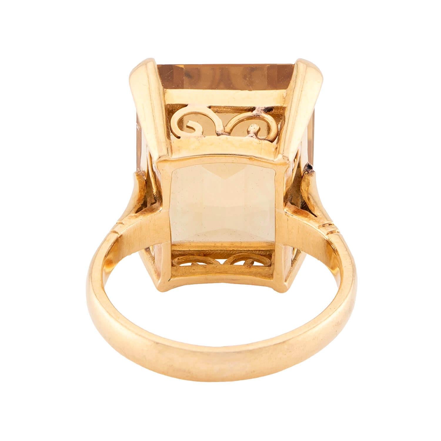 Retro 14k Citrine Ring