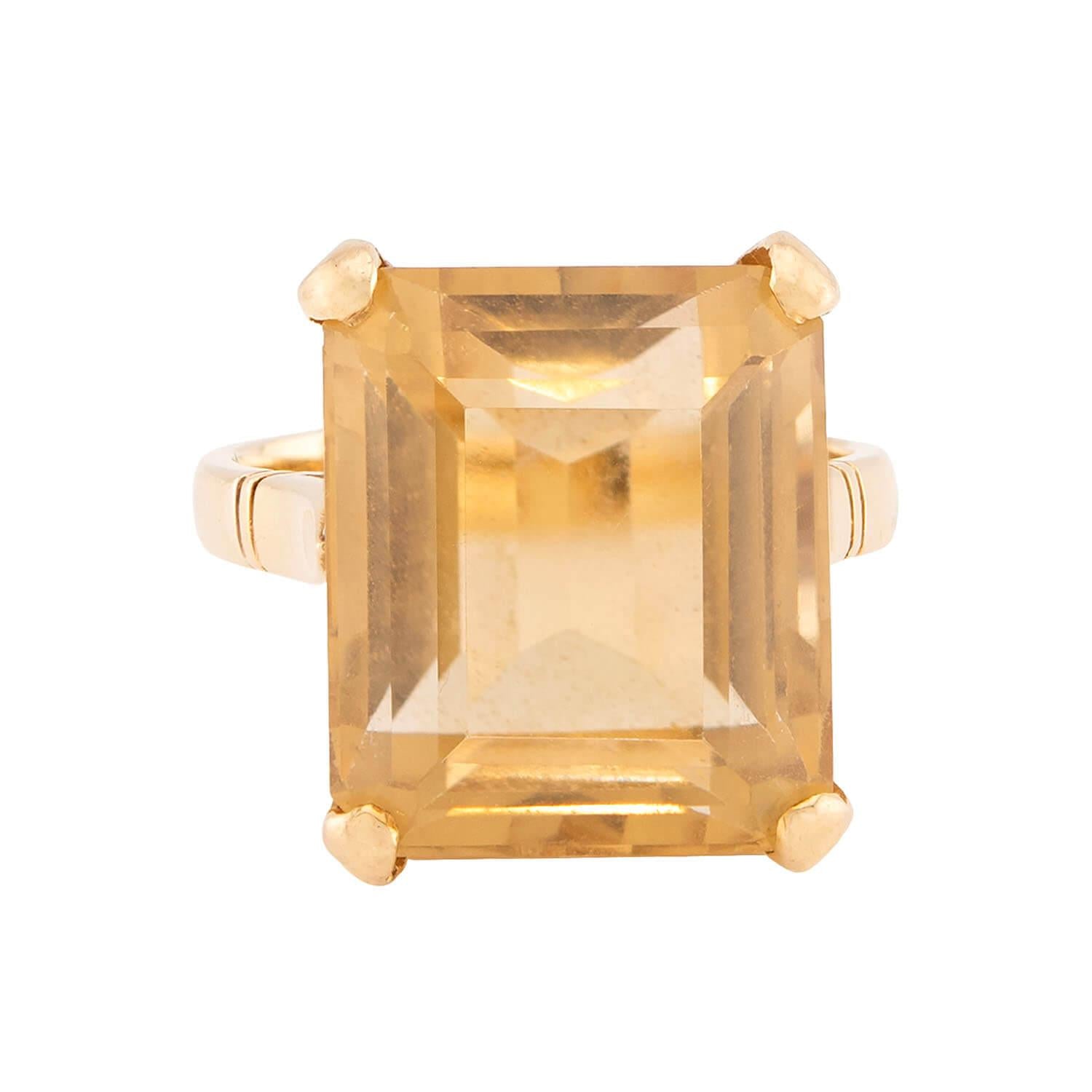 Retro 14k Citrine Ring