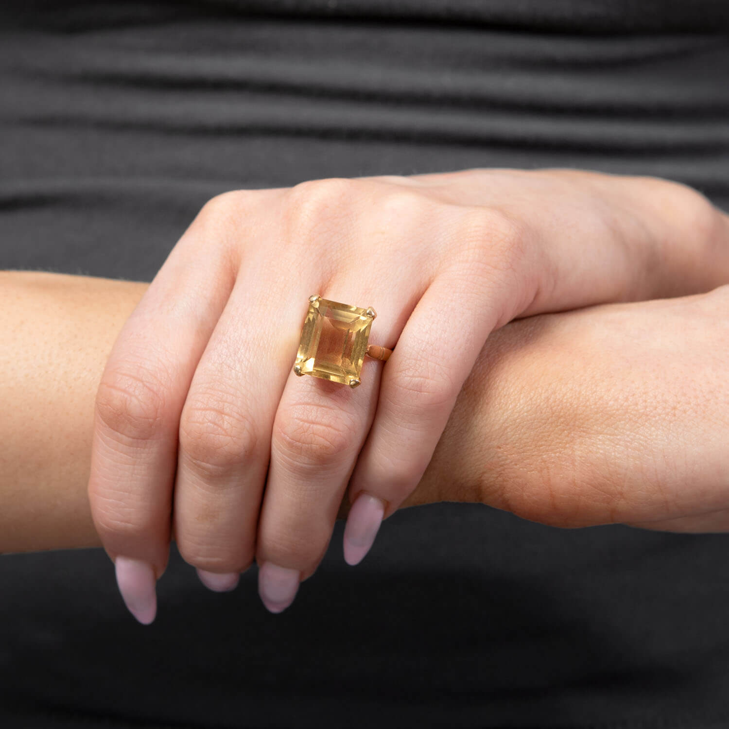 Retro 14k Citrine Ring