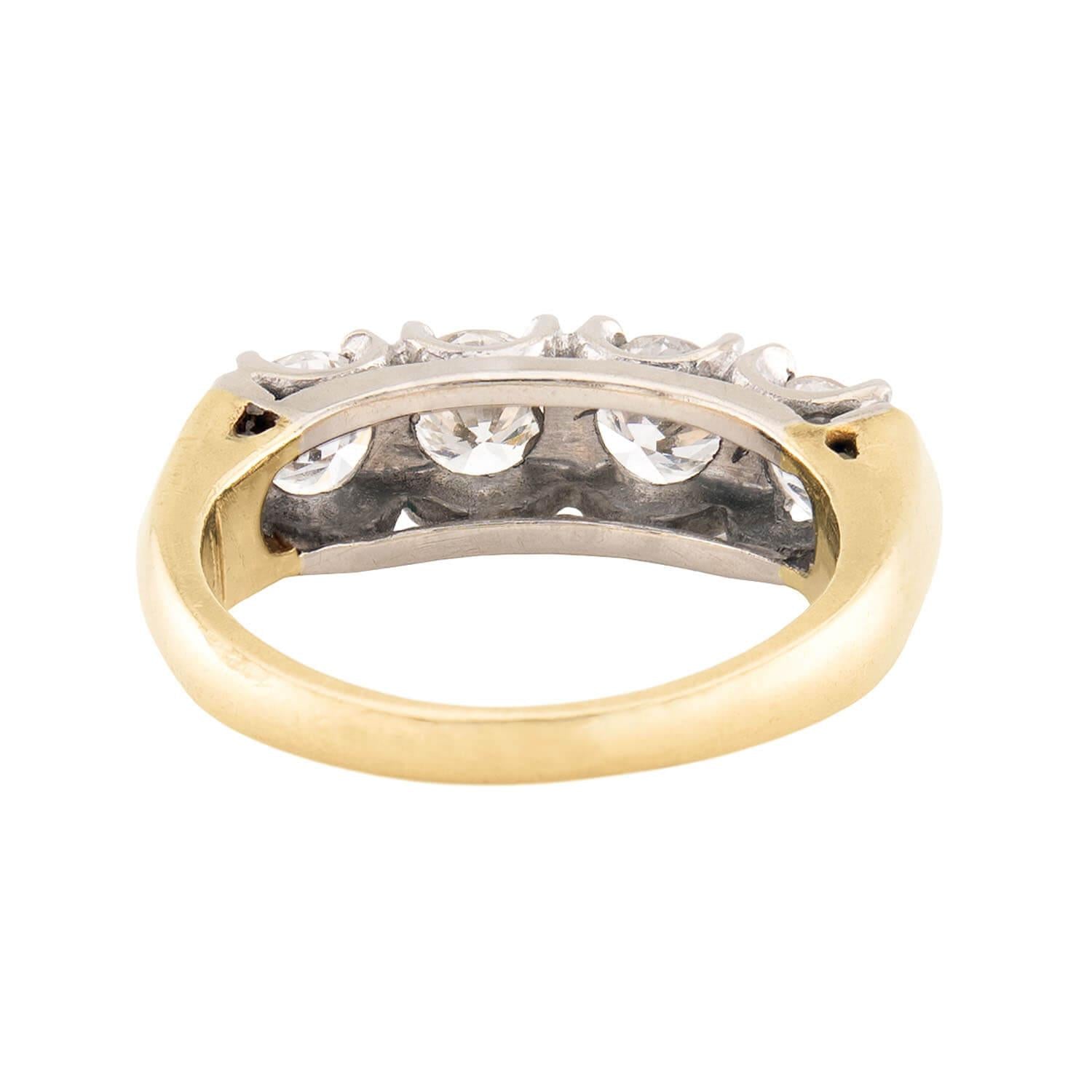 Art Deco 14k Diamond Four Stone Ring