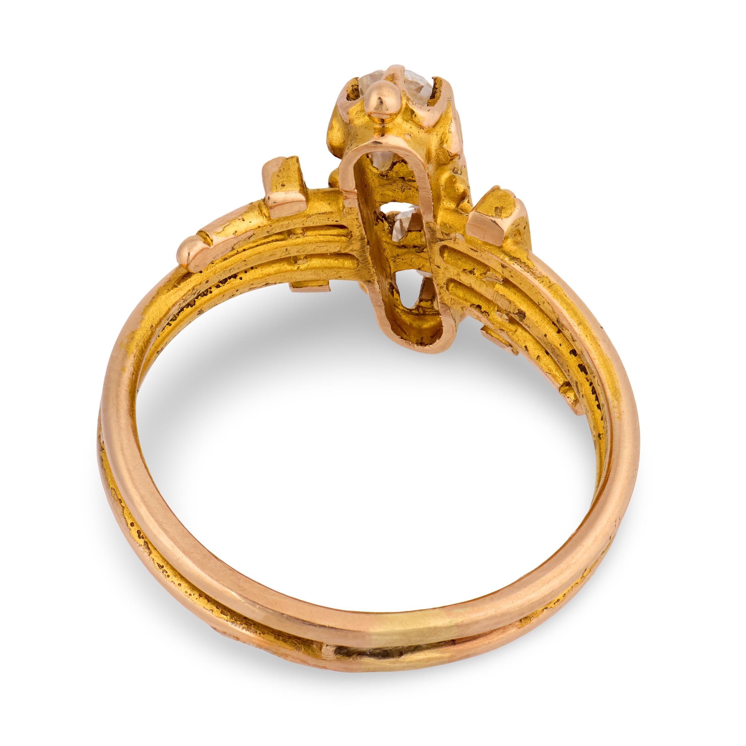 Victorian 18k Diamond Navette Ring