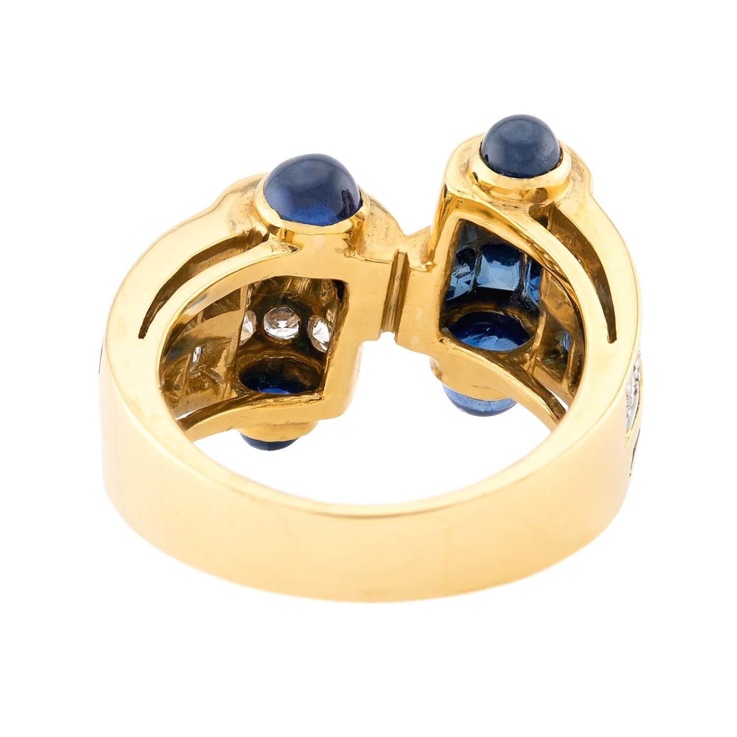 Vintage 18k Sapphire & Diamond Statement Ring