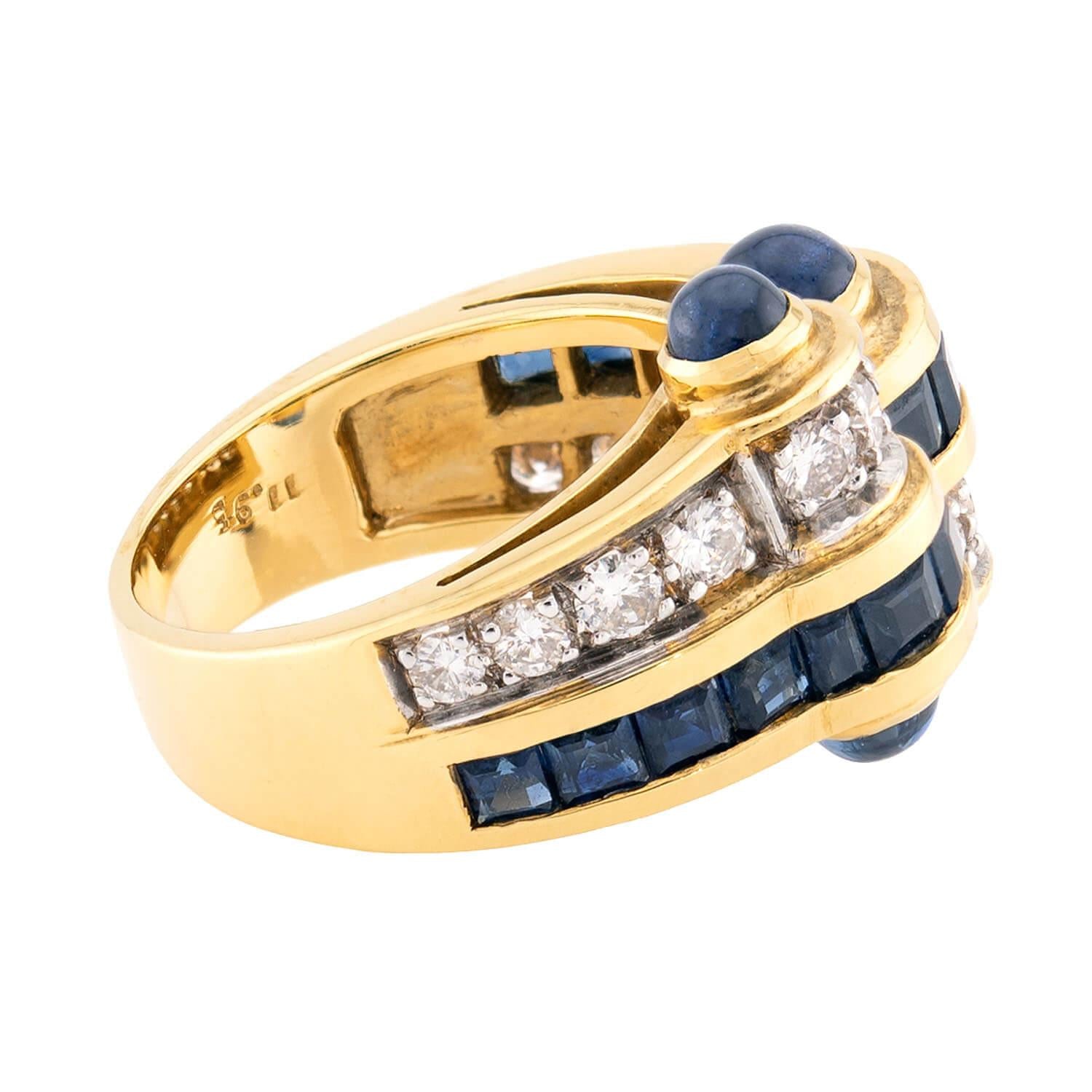 Vintage 18k Sapphire & Diamond Statement Ring