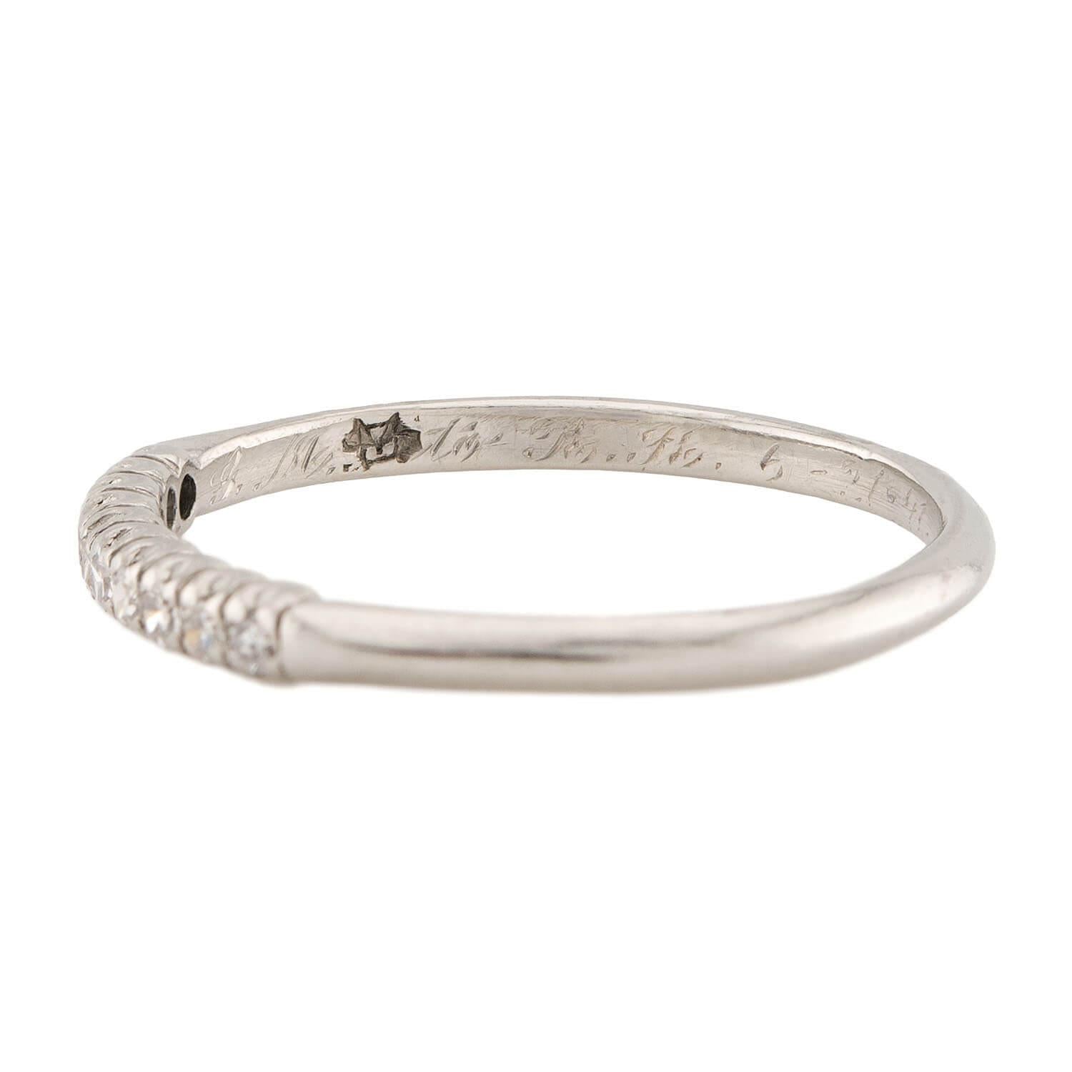 Art Deco Platinum Diamond Half Band