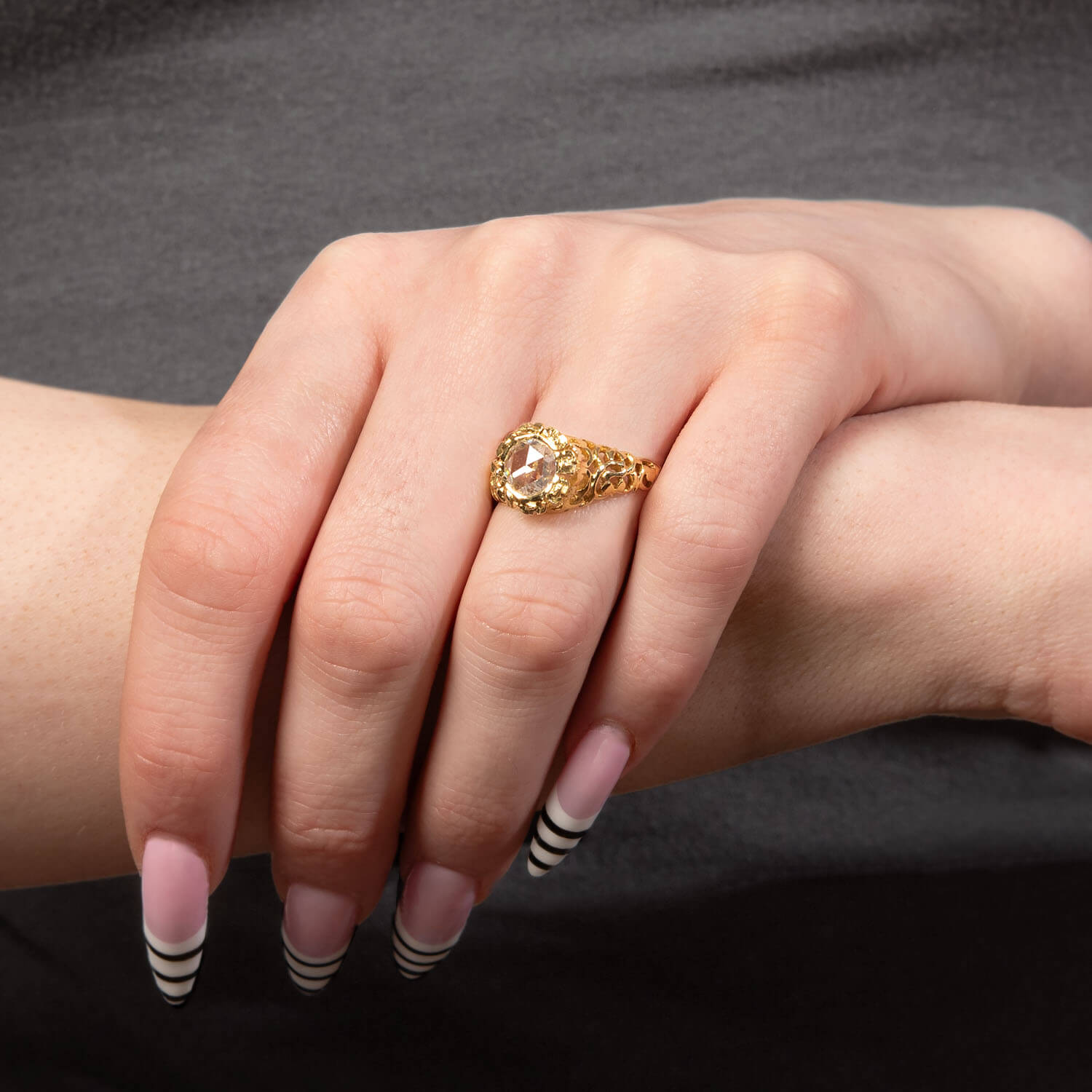 Victorian 14k Diamond Engagement Ring .60ct