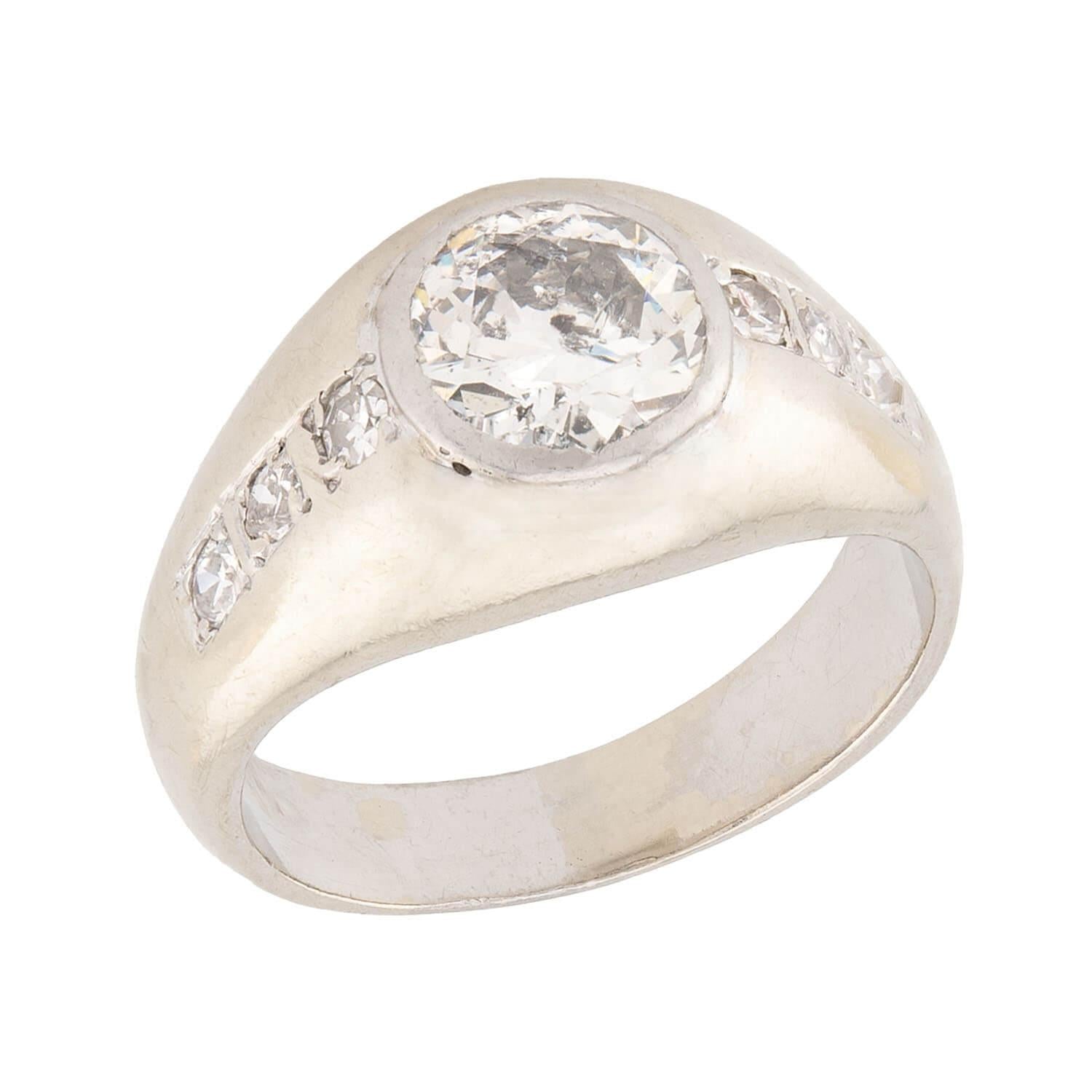 Edwardian Platinum Diamond Engagement Ring 1.65ct