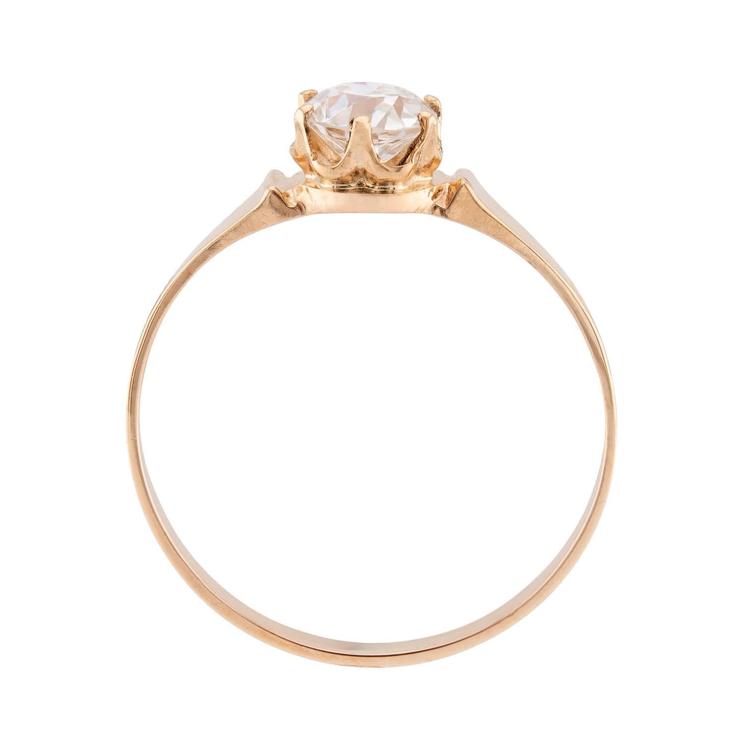 Victorian 14k Diamond Engagement Ring .45ct