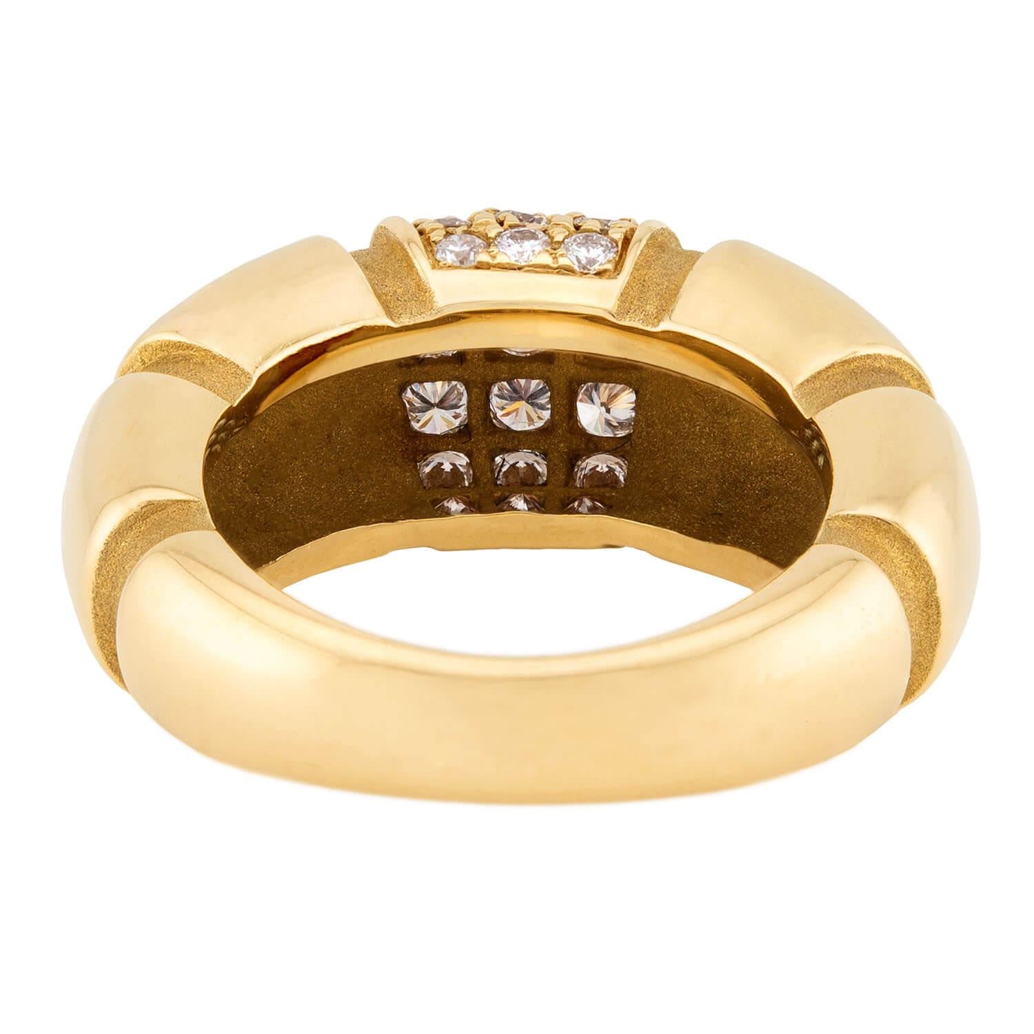 MAUBOUSSIN Vintage French 18k Diamond Dome Ring
