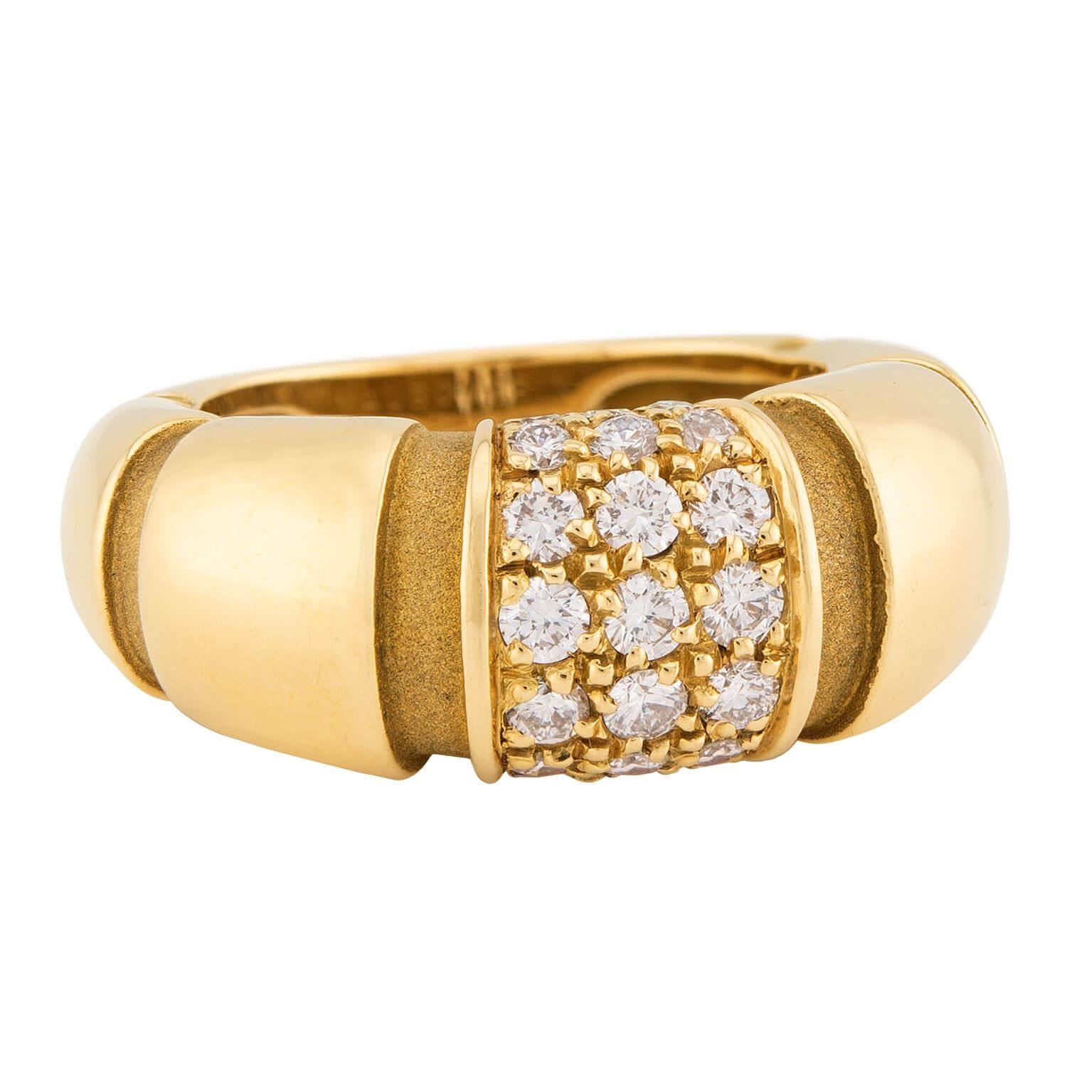 MAUBOUSSIN Vintage French 18k Diamond Dome Ring