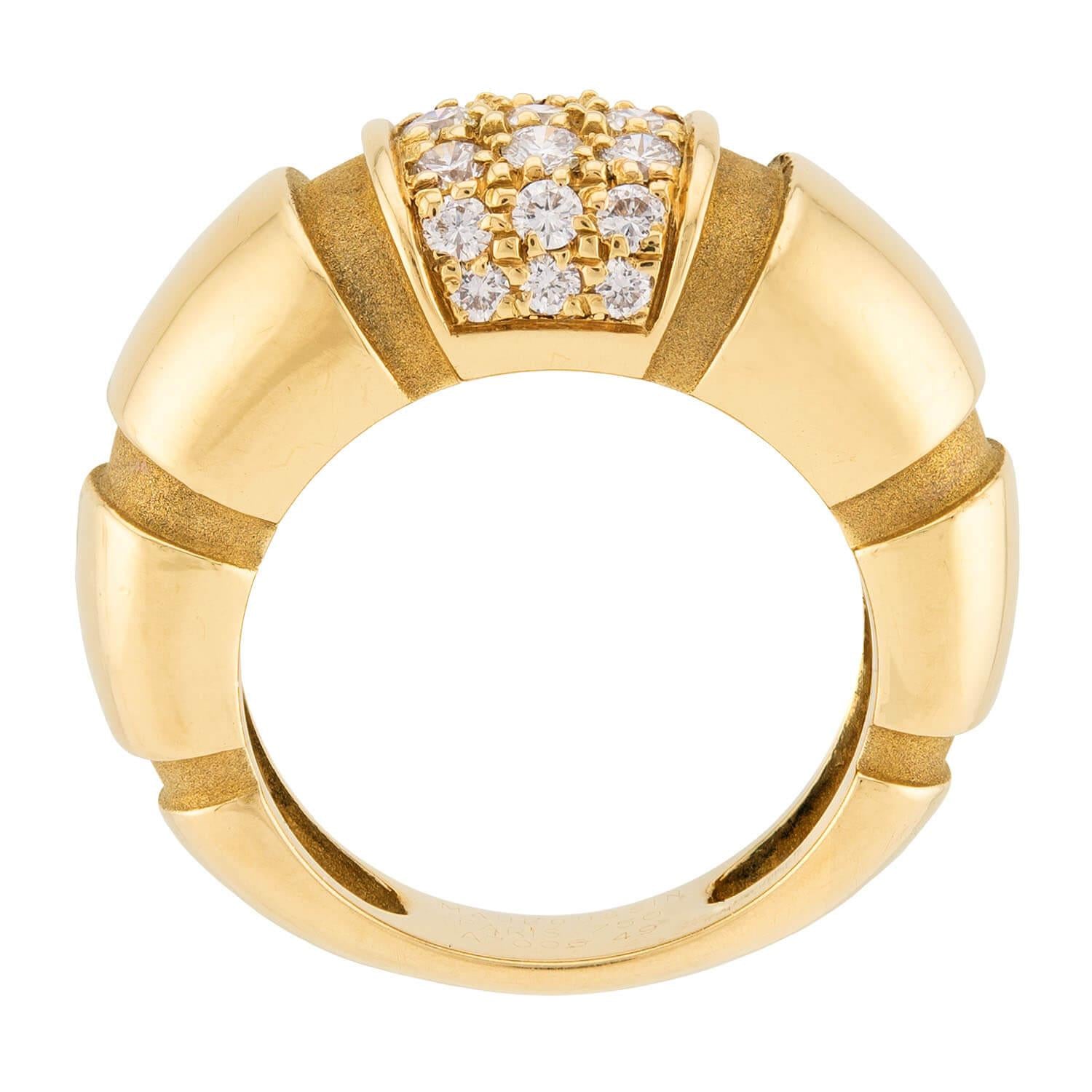 MAUBOUSSIN Vintage French 18k Diamond Dome Ring