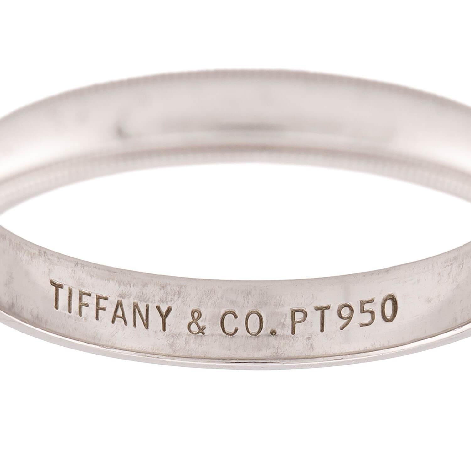 TIFFANY & CO. Estate Platinum Wedding Band
