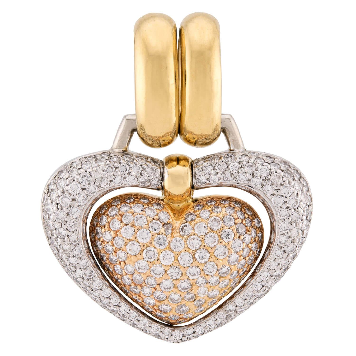 CHIMENTO Estate Italian 18k Diamond Heart-Motif Pendant