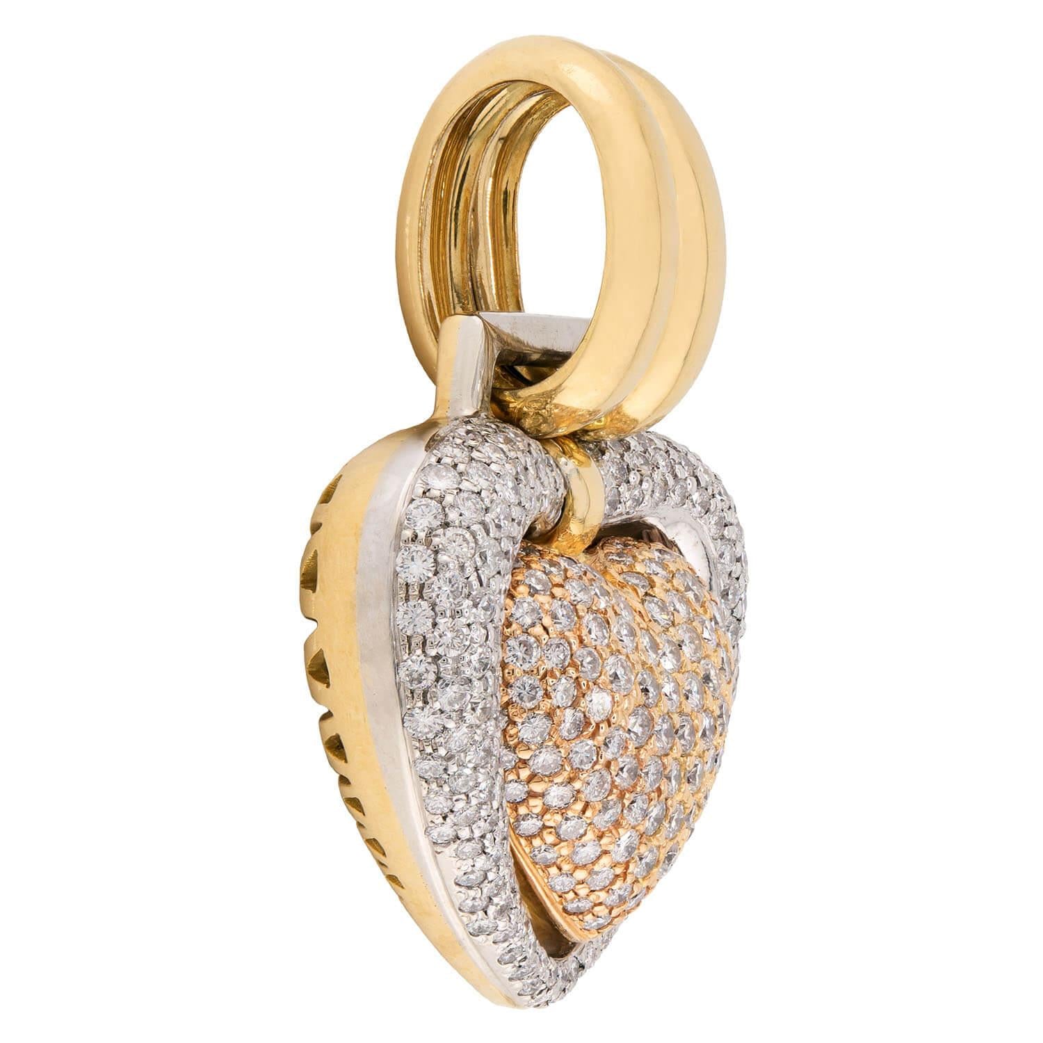 CHIMENTO Estate Italian 18k Diamond Heart-Motif Pendant
