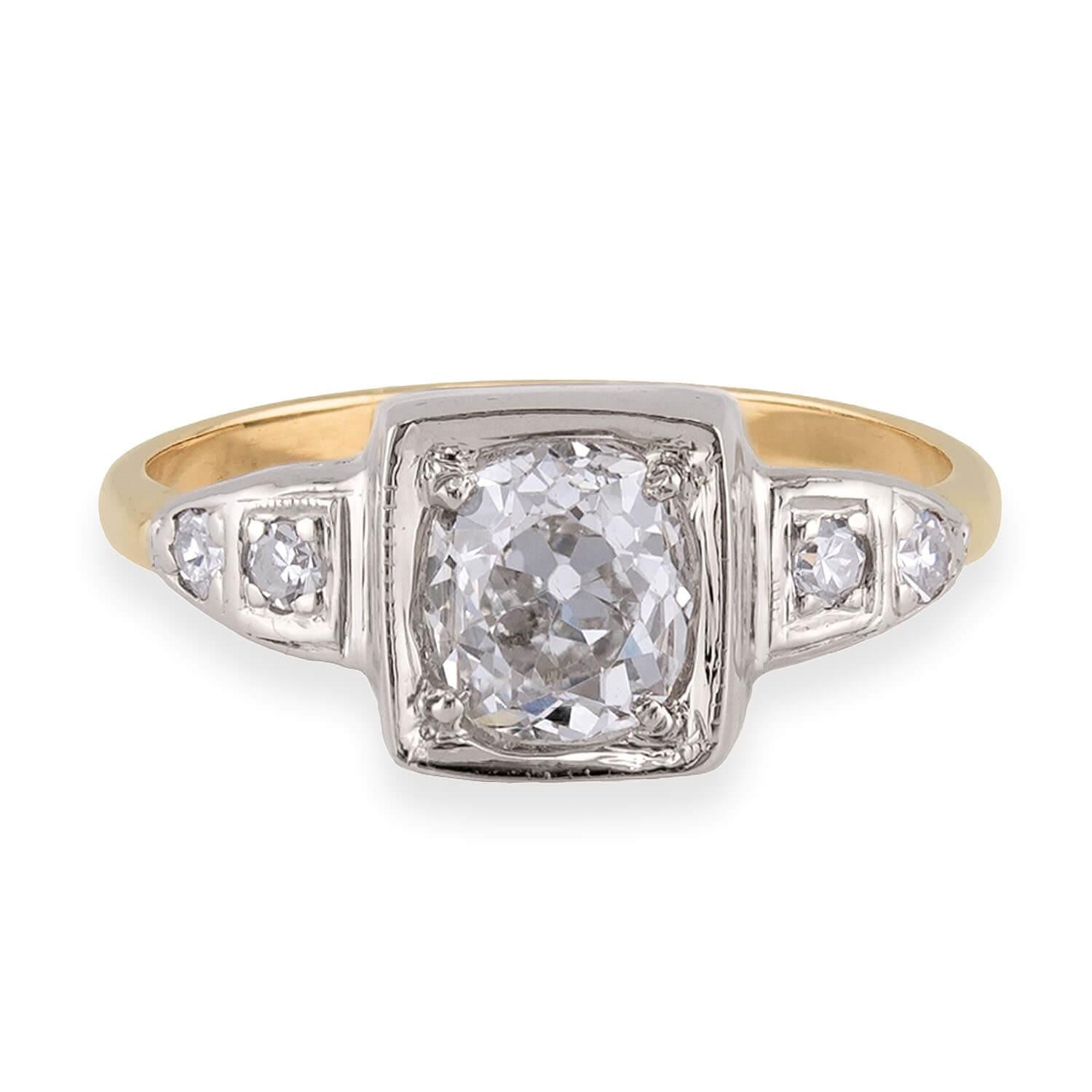 Edwardian 14k/Platinum diamond Engagement Ring 1.25ct
