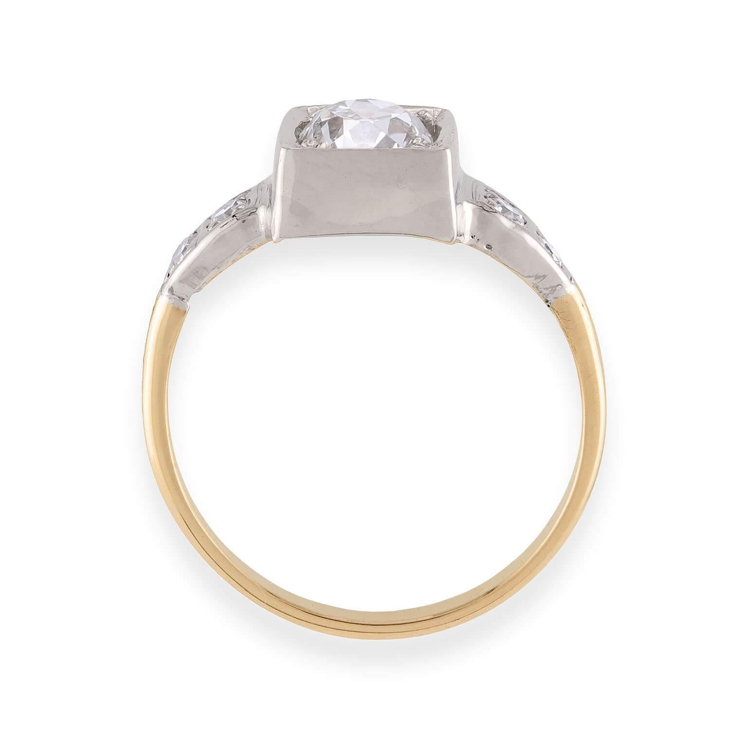 Edwardian 14k/Platinum diamond Engagement Ring 1.25ct