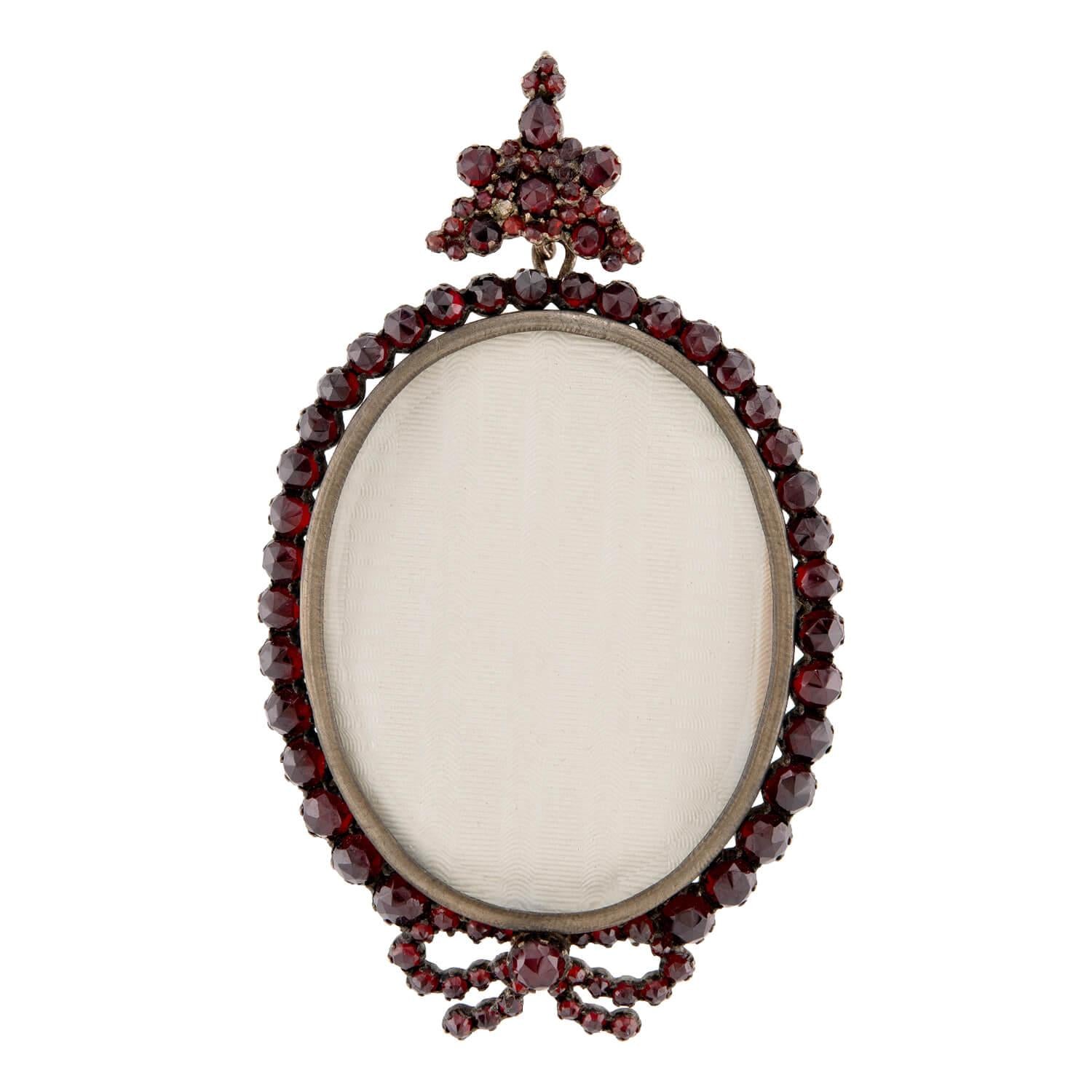 Victorian Gold-Fill Garnet Frame Pendant