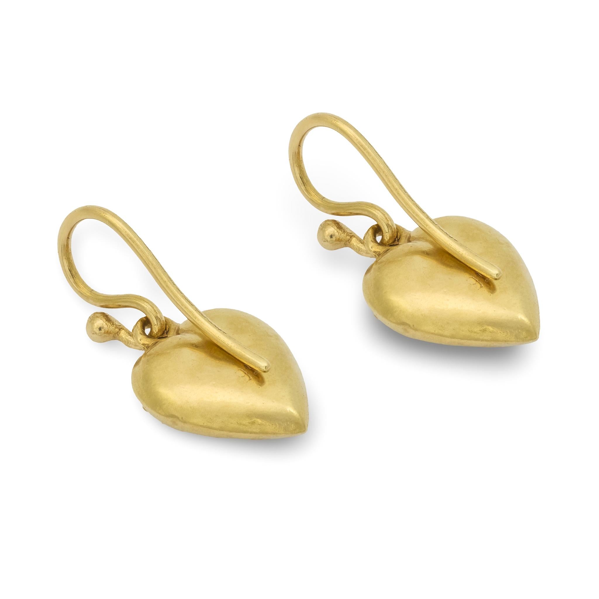 Victorian 9k Ruby Heart Earrings