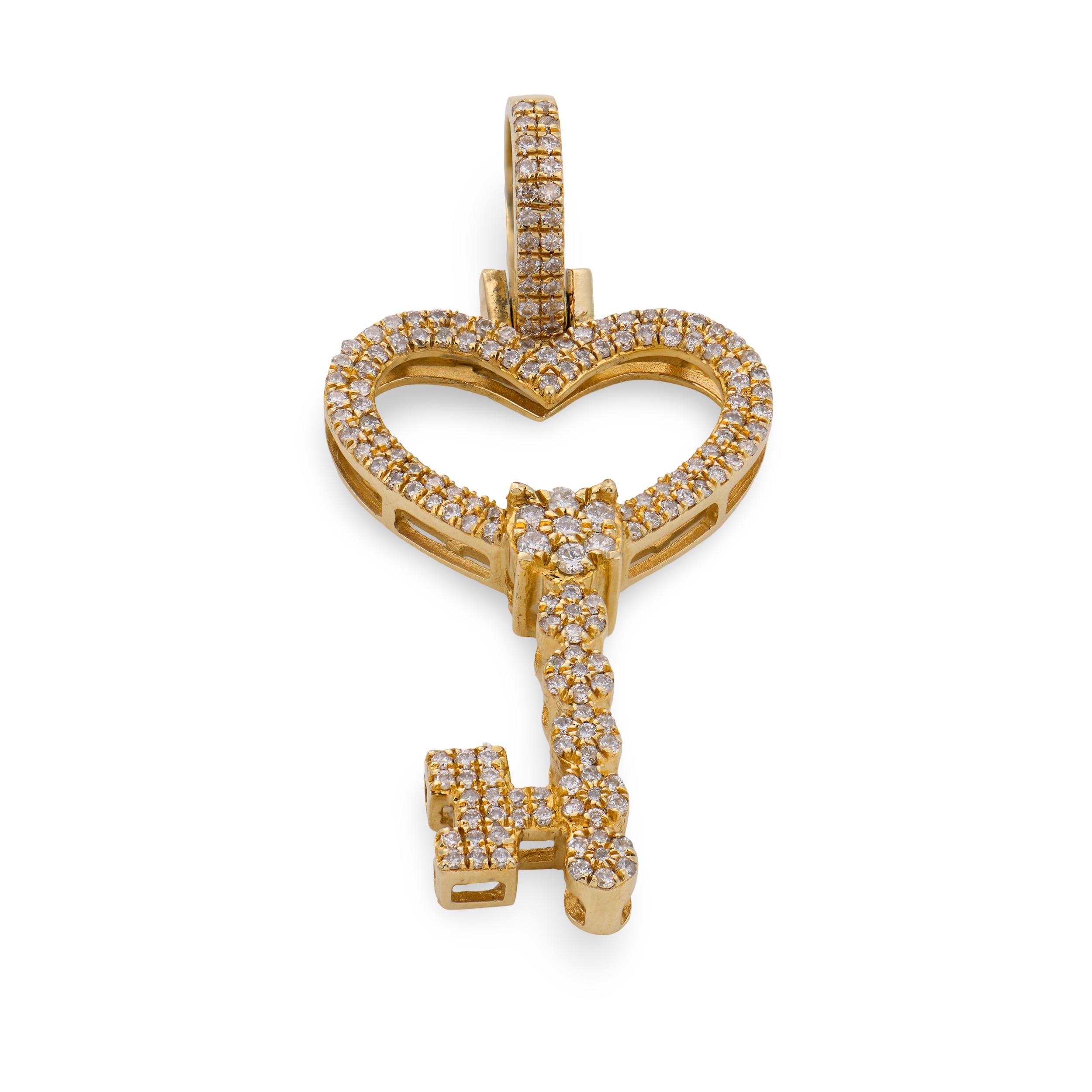 Estate 14k Diamond Key Pendant/Charm