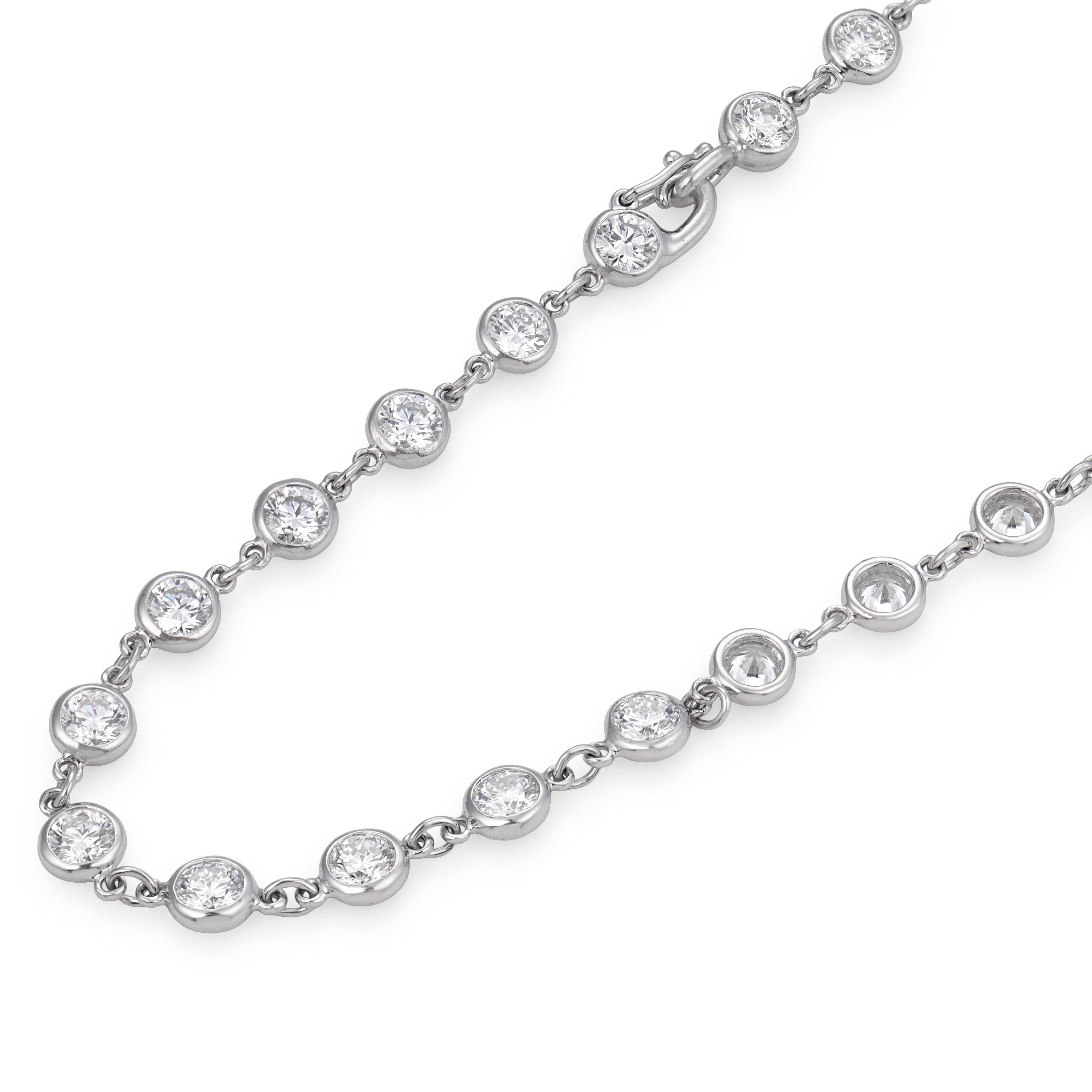 ELSA PERETTI for TIFFANY & CO. Estate Platinum "Diamonds-By-The-Yard" Necklace