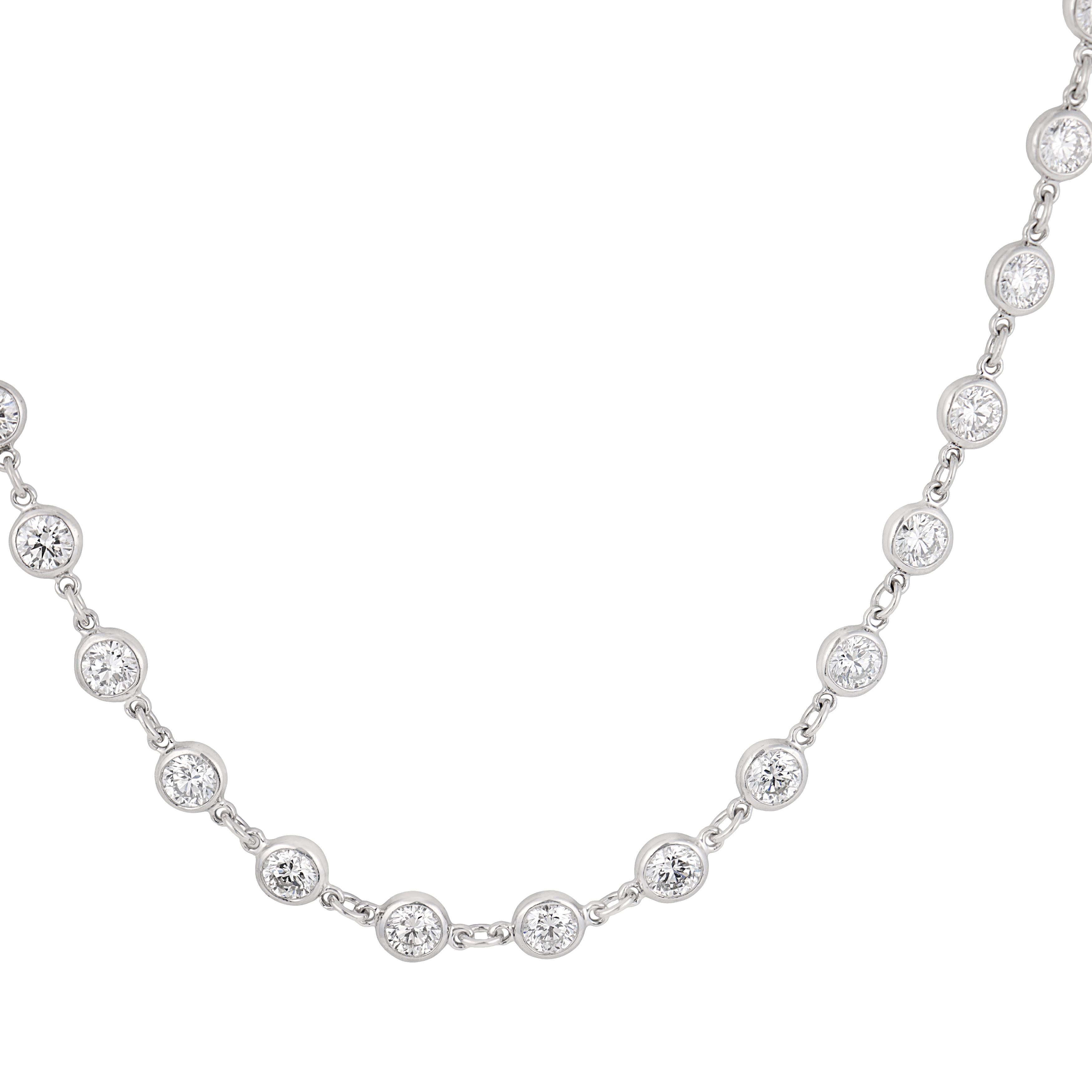 ELSA PERETTI for TIFFANY & CO. Estate Platinum "Diamonds-By-The-Yard" Necklace
