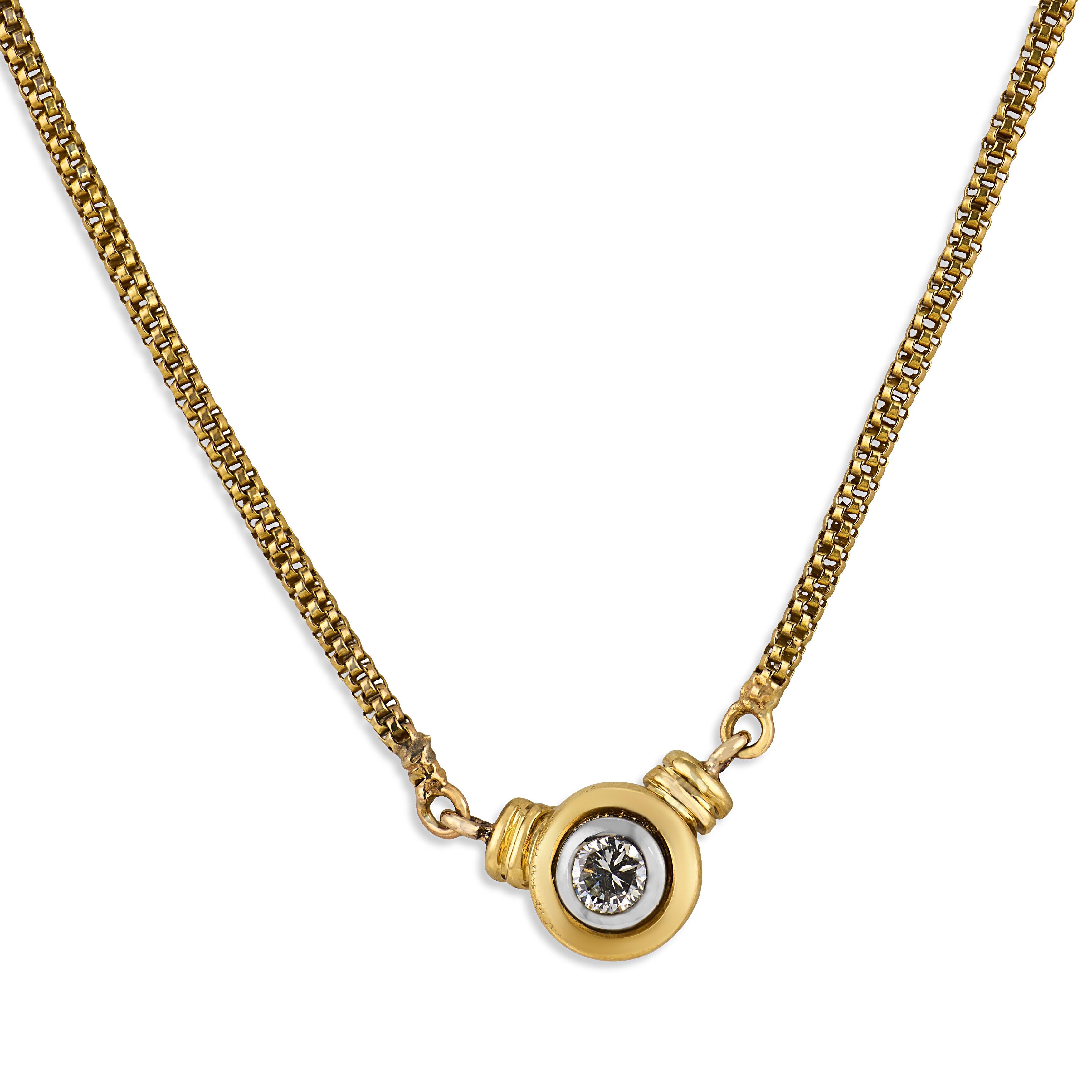Estate 18k Diamond Pendant Necklace
