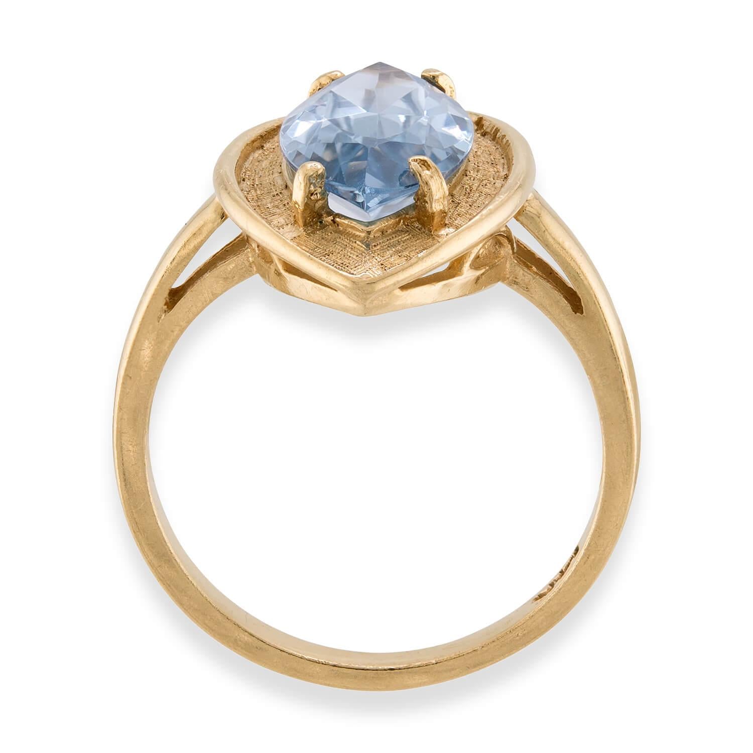 Estate 14k Topaz Navette Ring