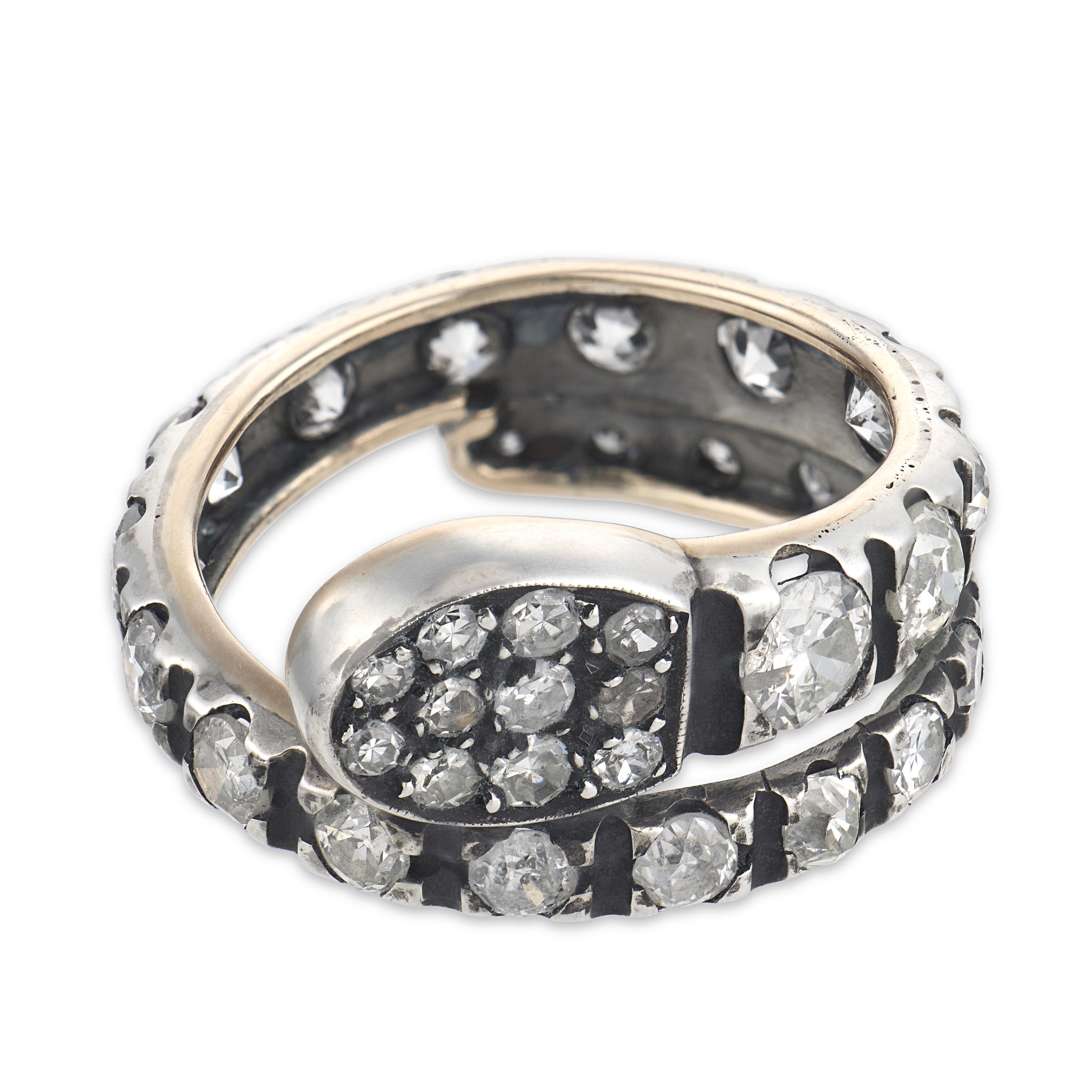 Victoria 14k/Sterling Silver Diamond Snake Ring