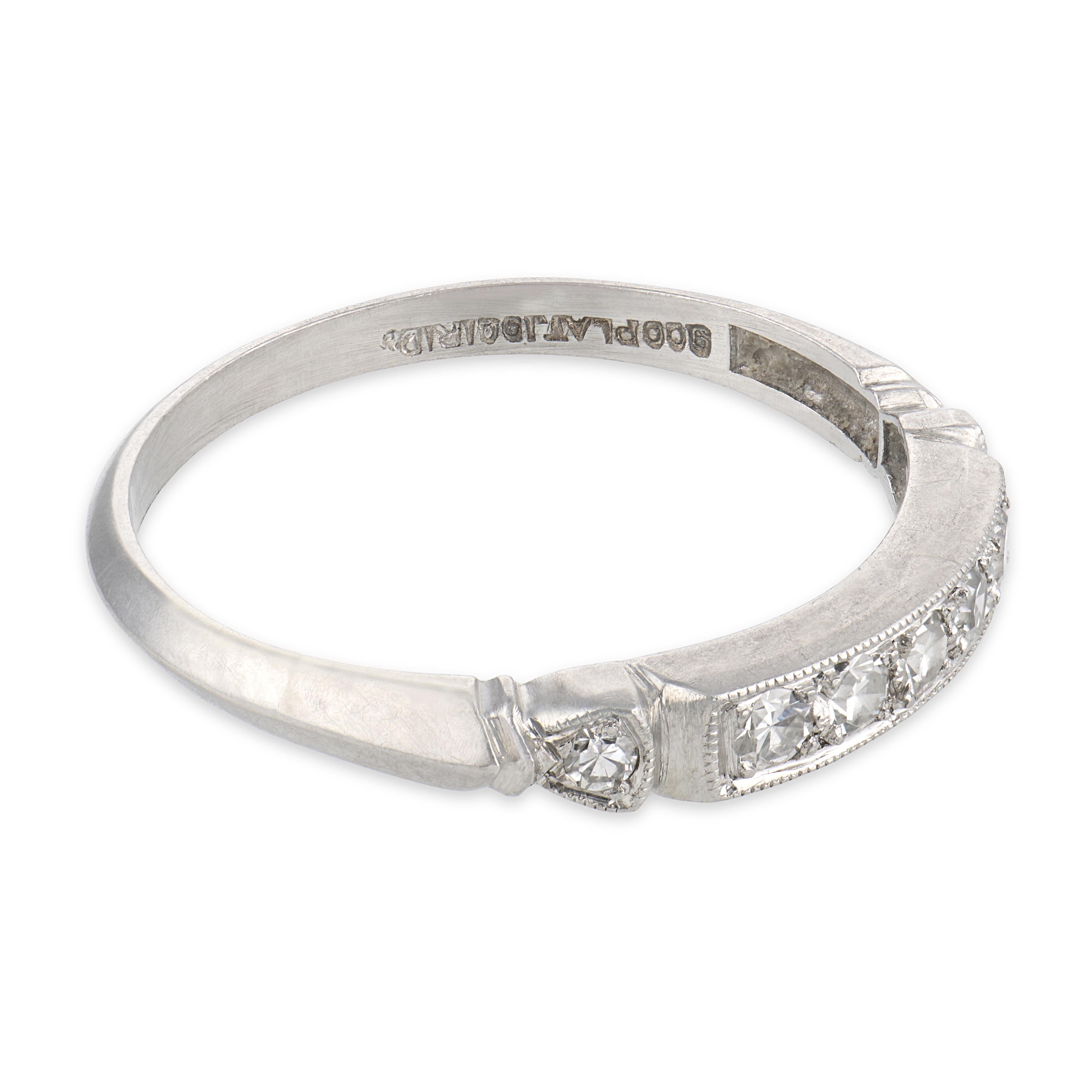 Art Deco Platinum Diamond Half Band