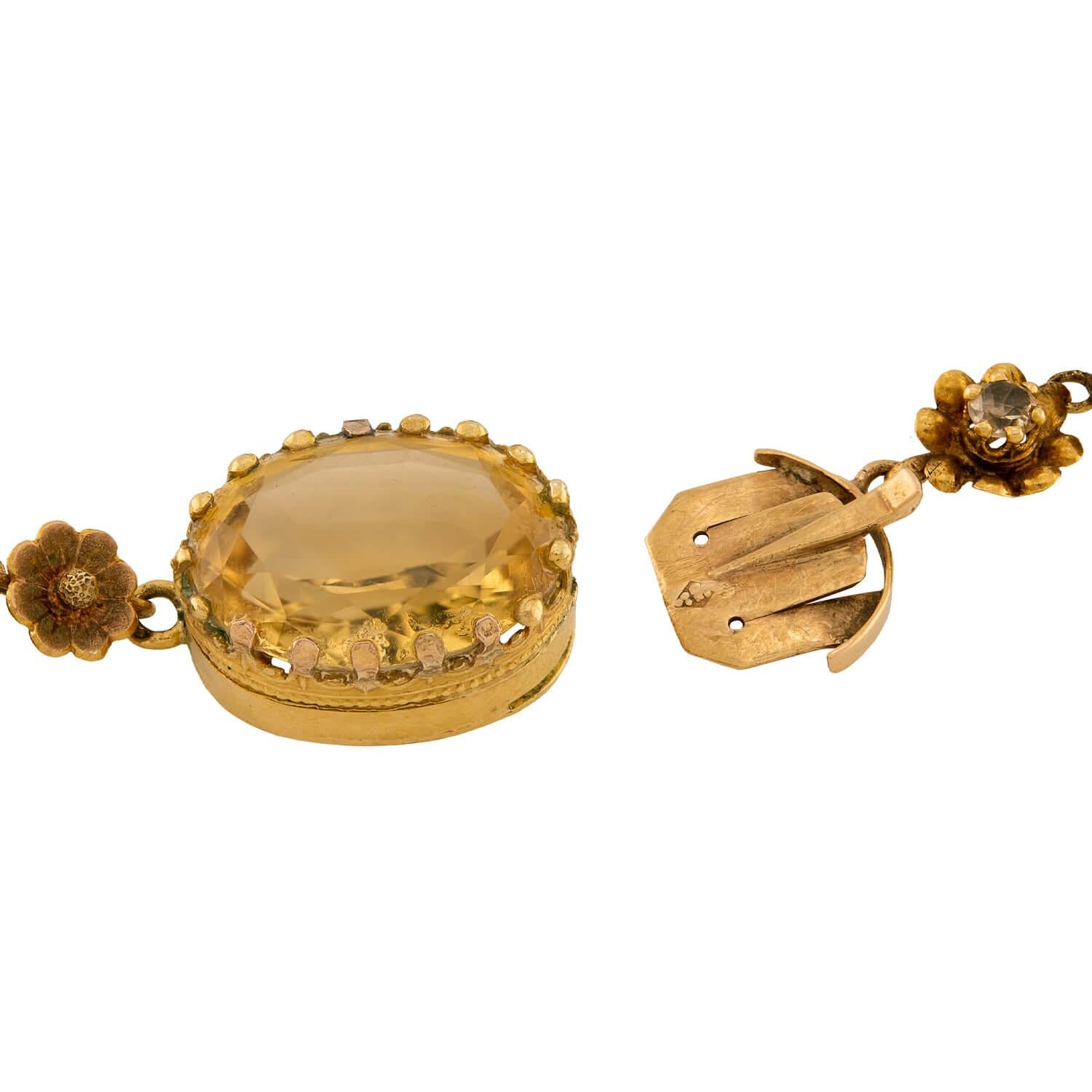 Victorian 18k Citrine Convertible Riviera Necklace