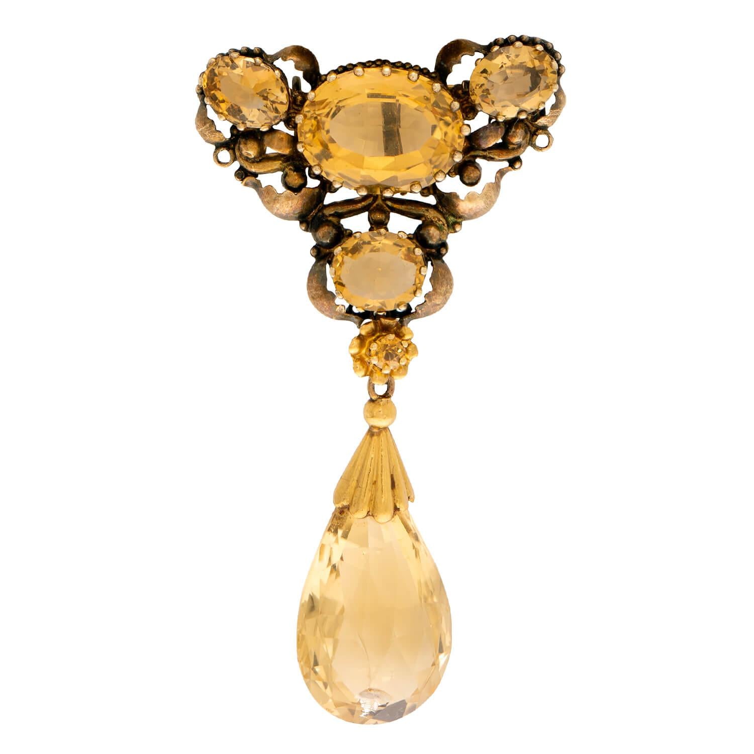 Victorian 18k Citrine Convertible Riviera Necklace