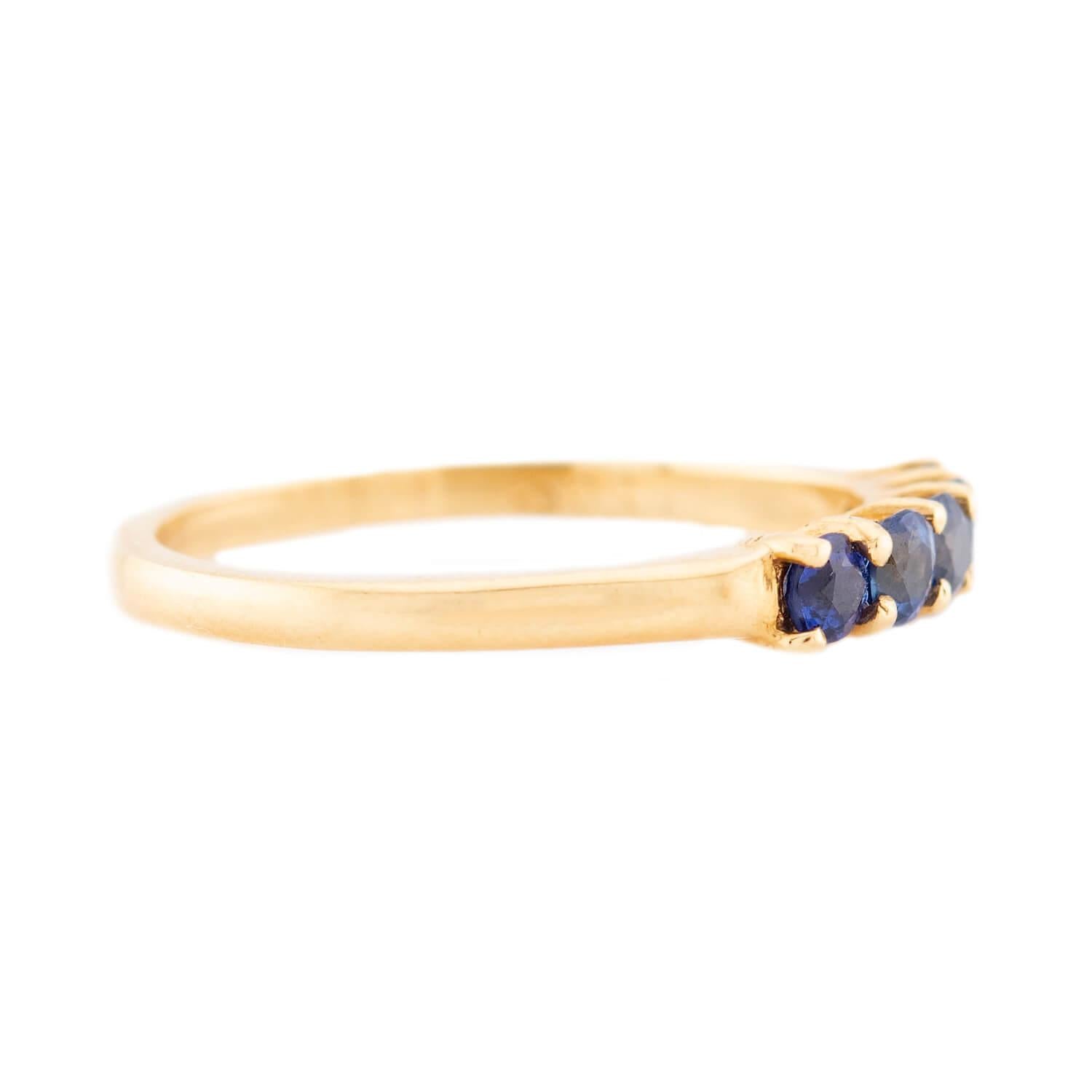 Estate 18k Sapphire Half Band