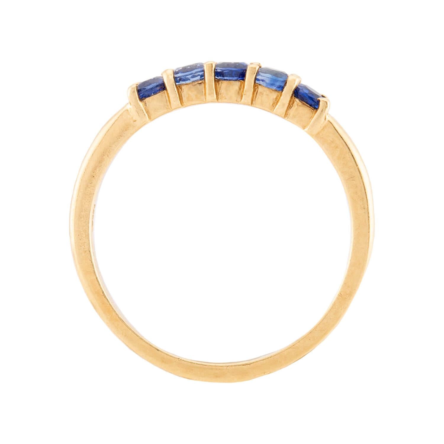 Estate 18k Sapphire Half Band