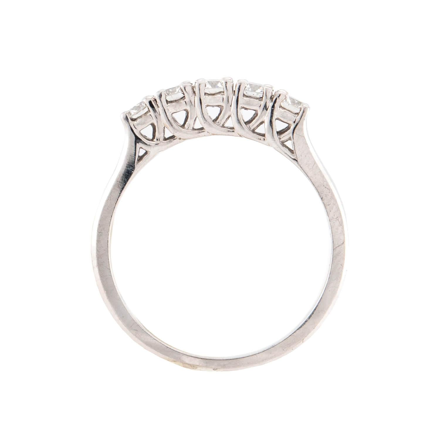 JEFF COOPER Estate 18k Diamond Five Stone Ring