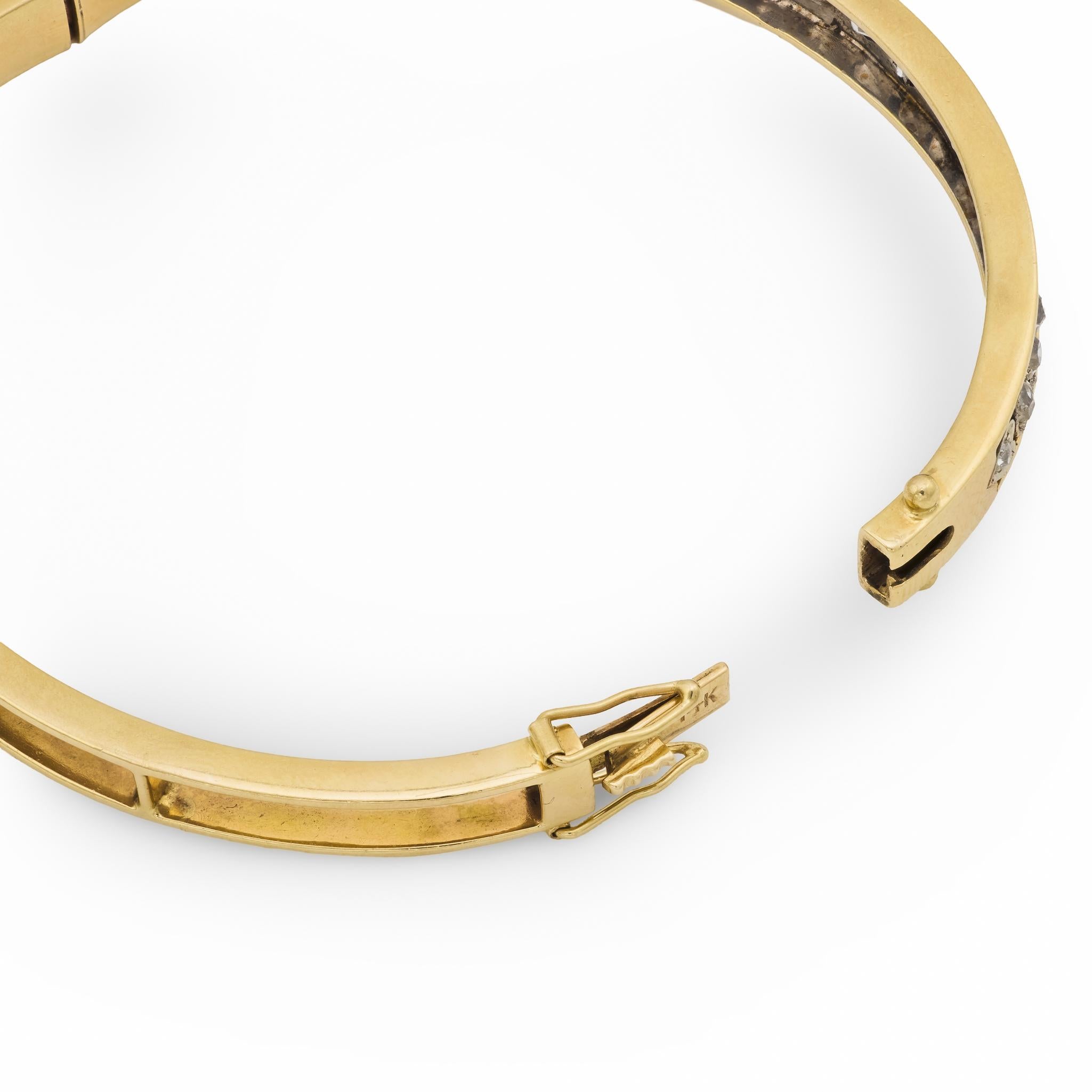 Edwardian 14k/Platinum Diamond Bangle