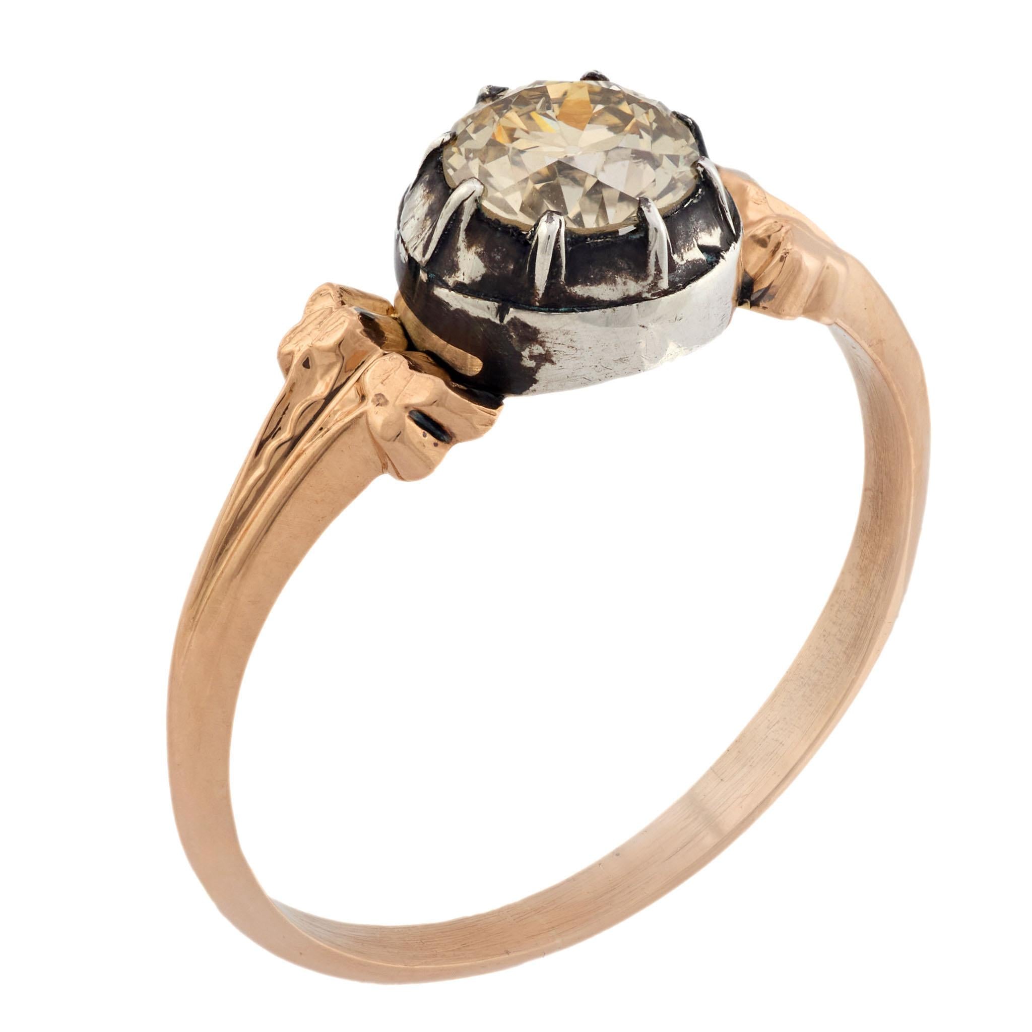 Victorian 14k Diamond Engagement Ring .58ct