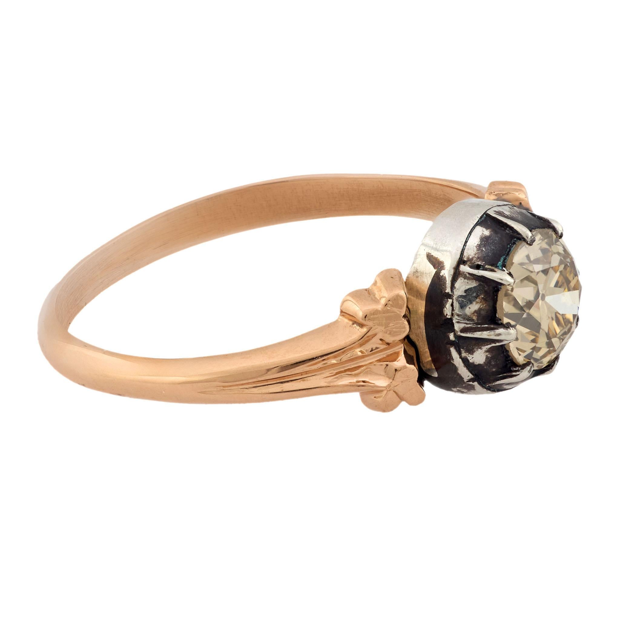 Victorian 14k Diamond Engagement Ring .58ct