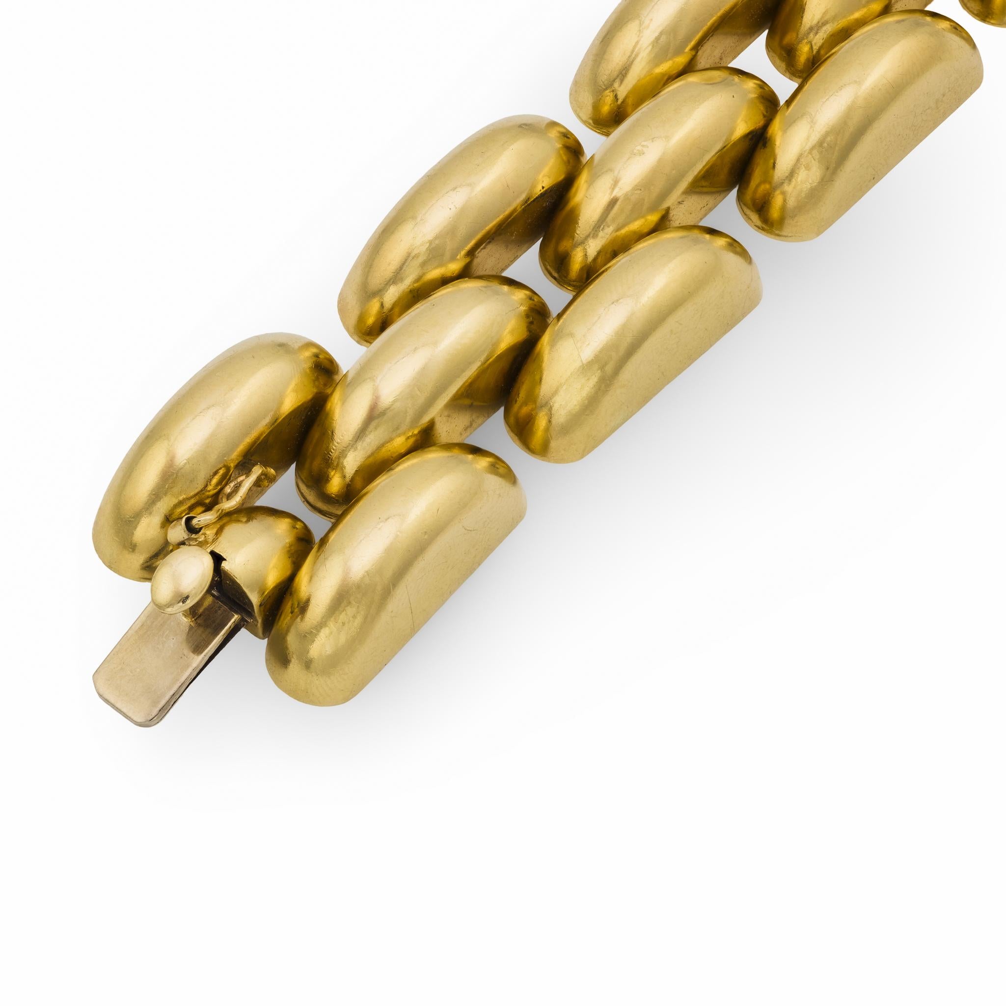 Retro Italian 14k Tire Track Bracelet