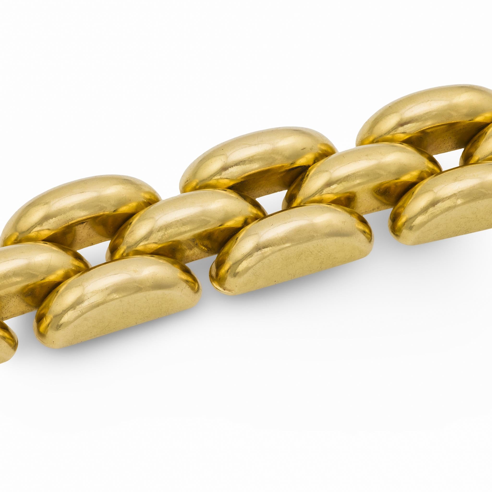 Retro Italian 14k Tire Track Bracelet