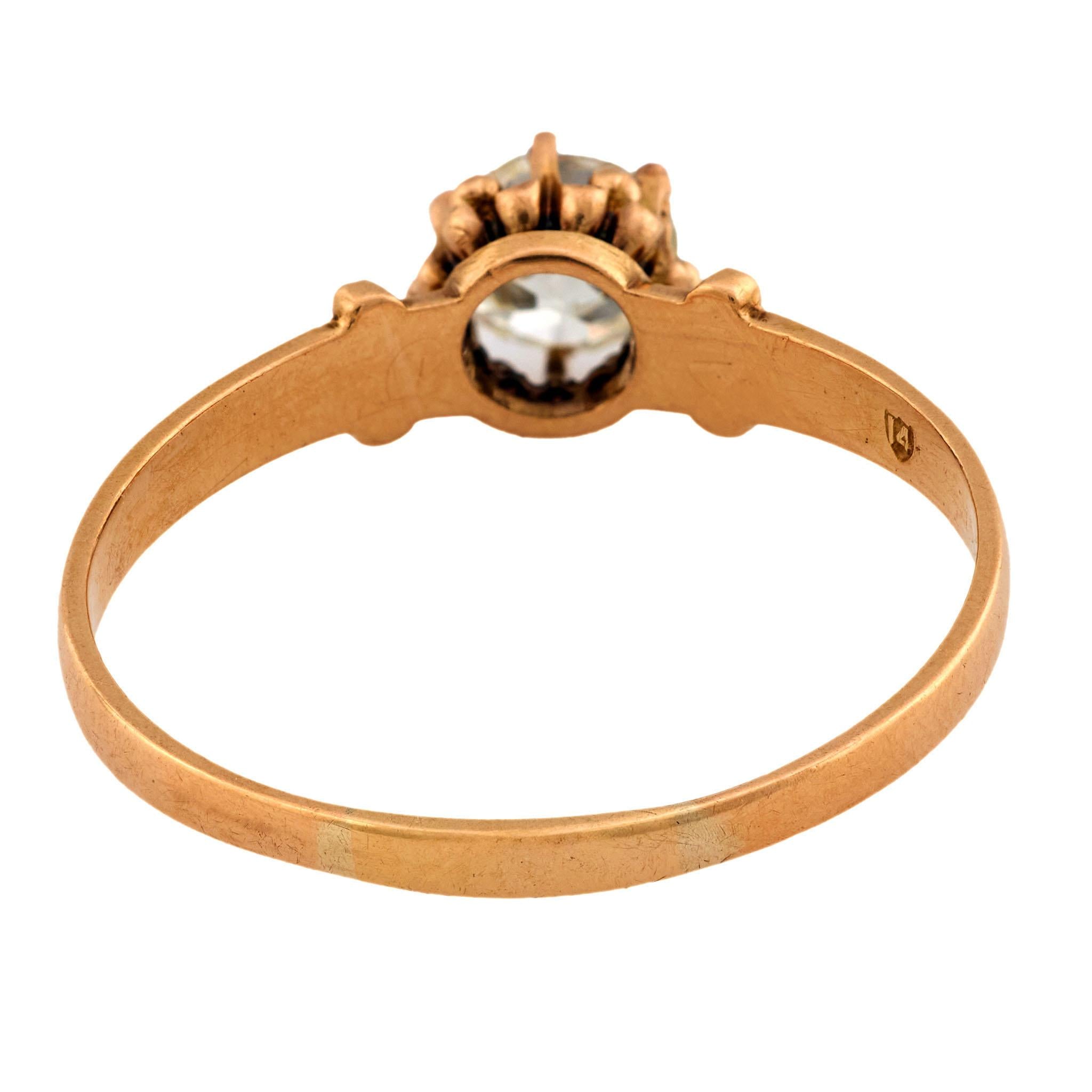 Victorian 14k Diamond Engagement Ring .65ct