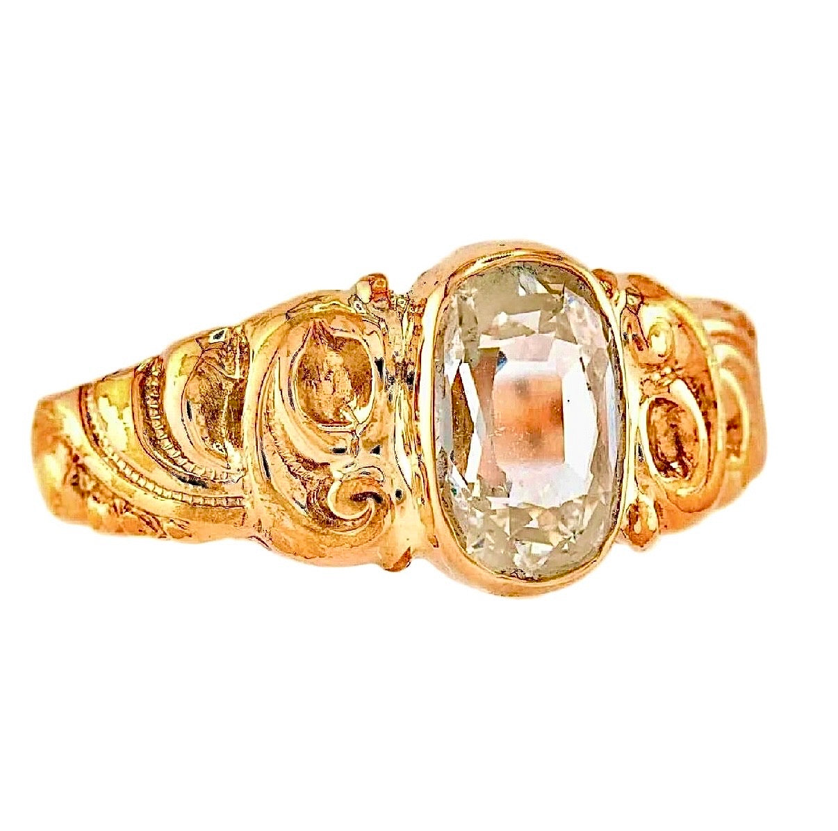 Victorian 14k 1.00ct Old Cushion Cut Diamond Ring