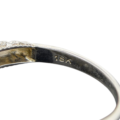 Art Deco 18kt Gold Diamond Engagement Ring .67ct