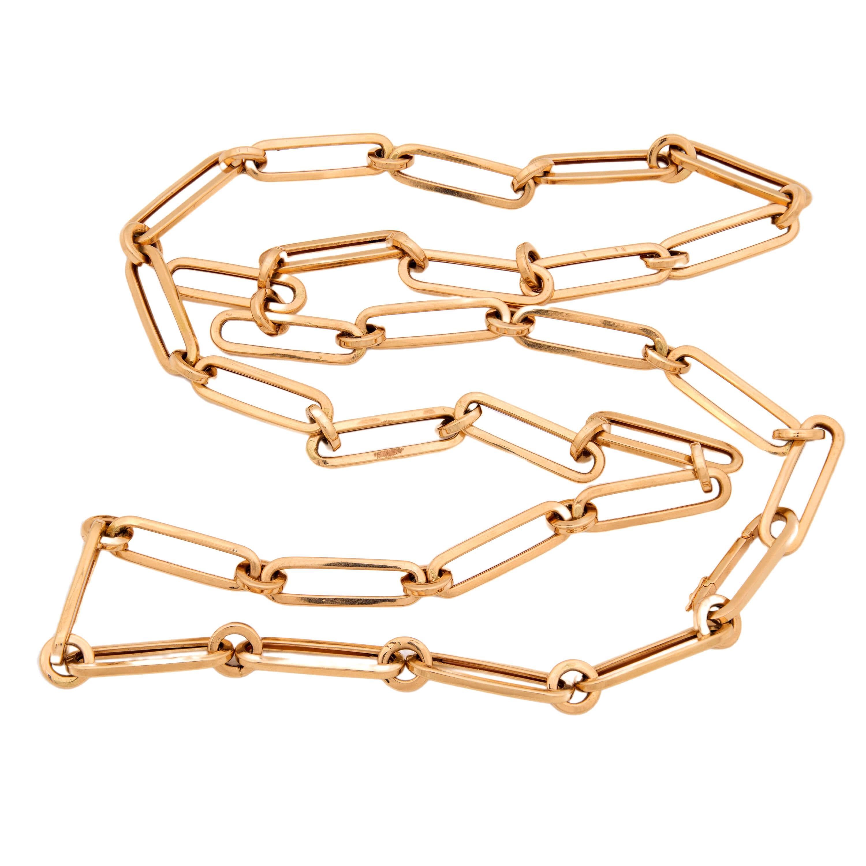 Estate 18k Paperclip Chain 26"