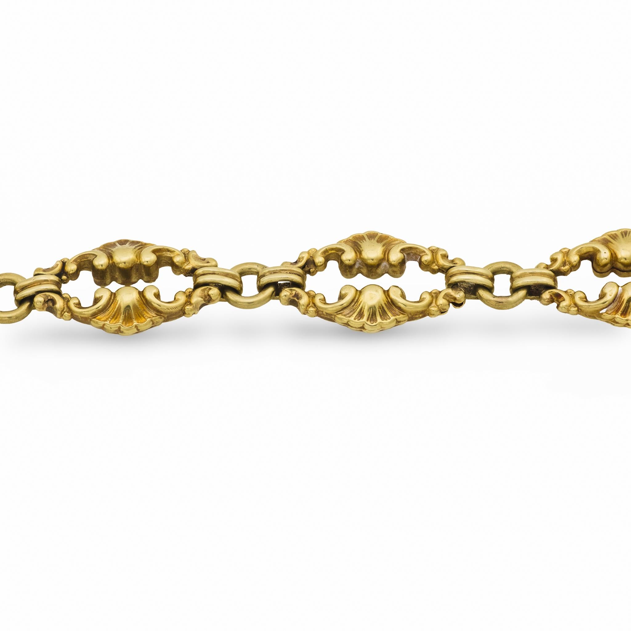 Art Nouveau 14k Link Bracelet