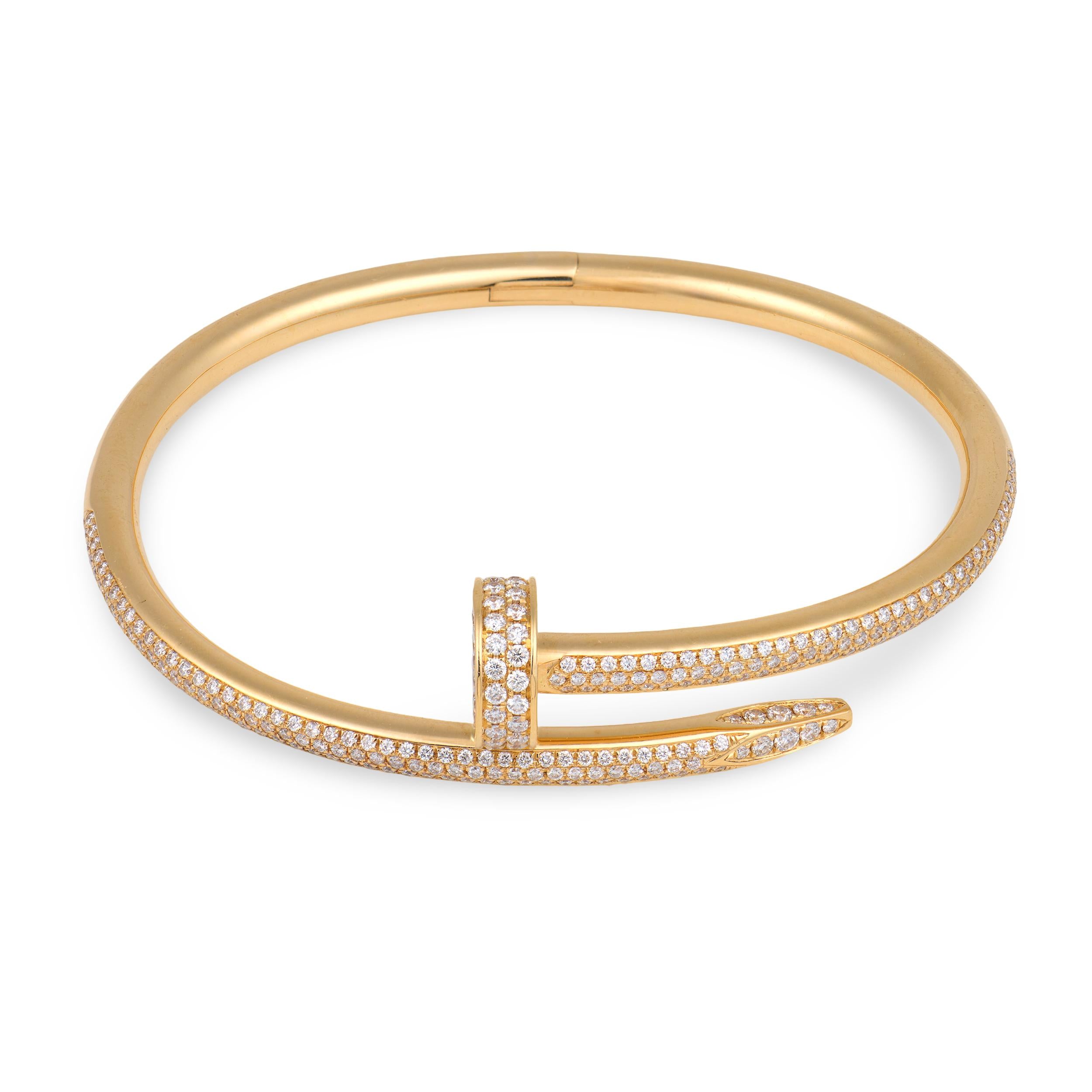 CARTIER Estate 18k Diamond Juste Un Clou Bracelet