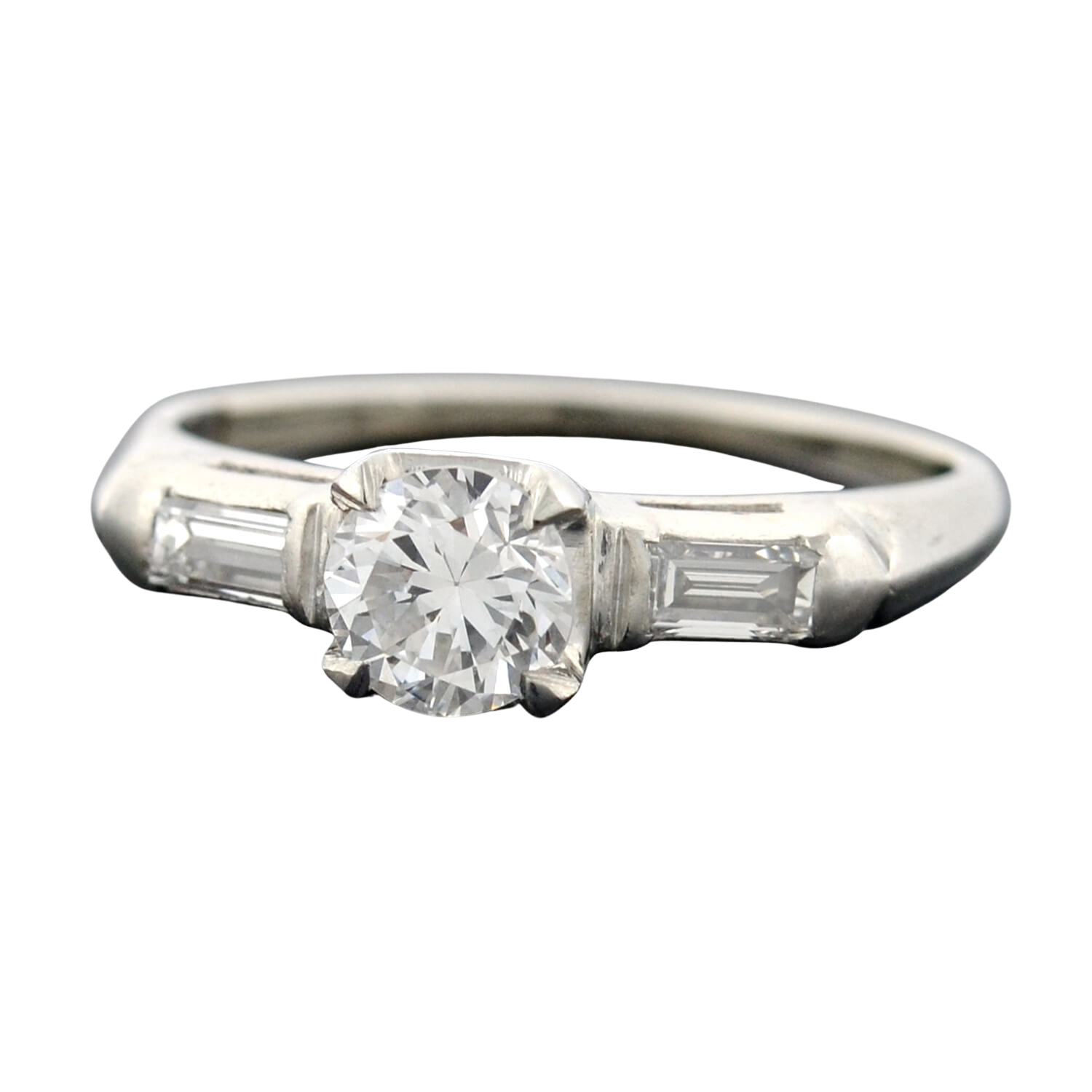 Retro Platinum Diamond Engagement Ring 0.52ct