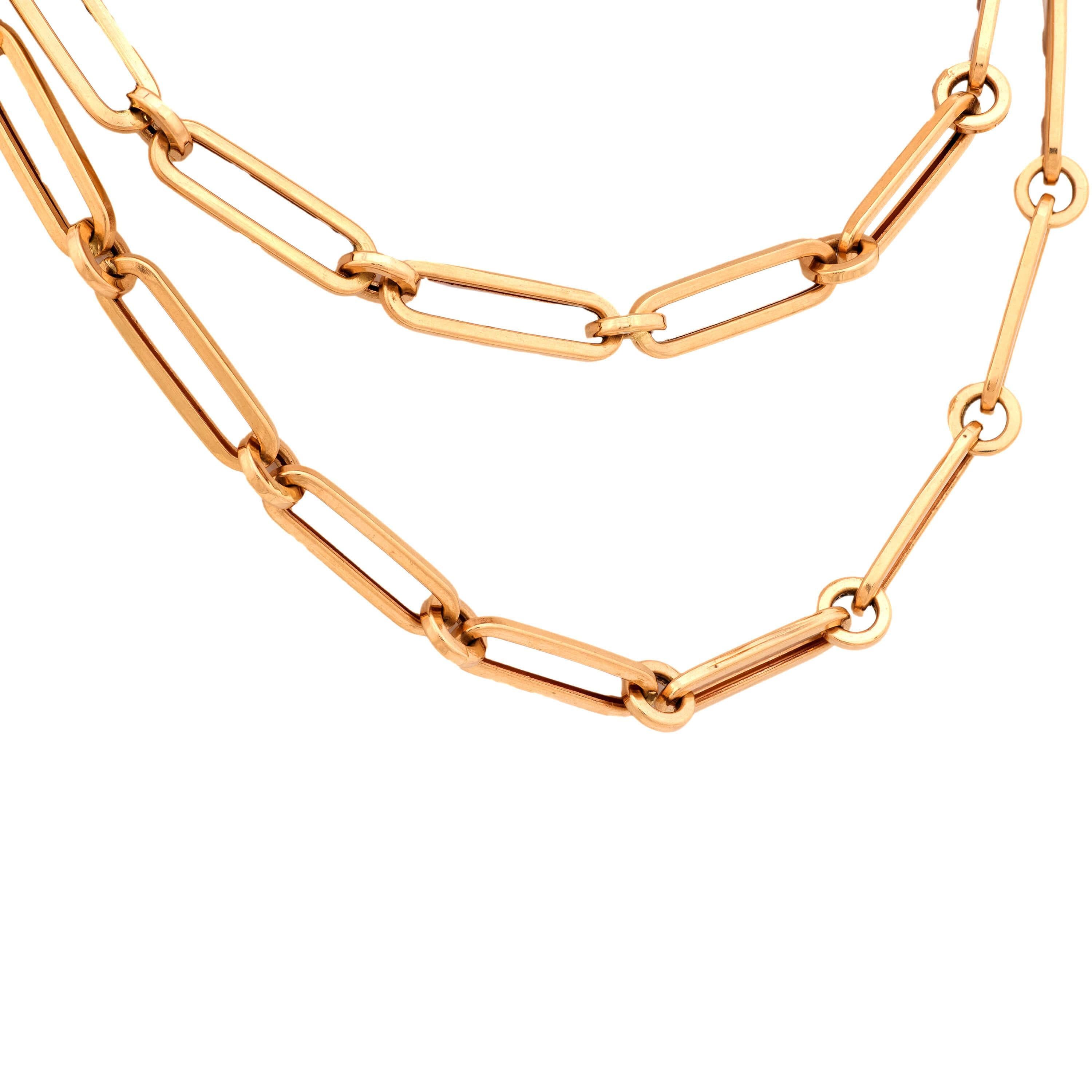 Estate 18k Paperclip Chain 26"