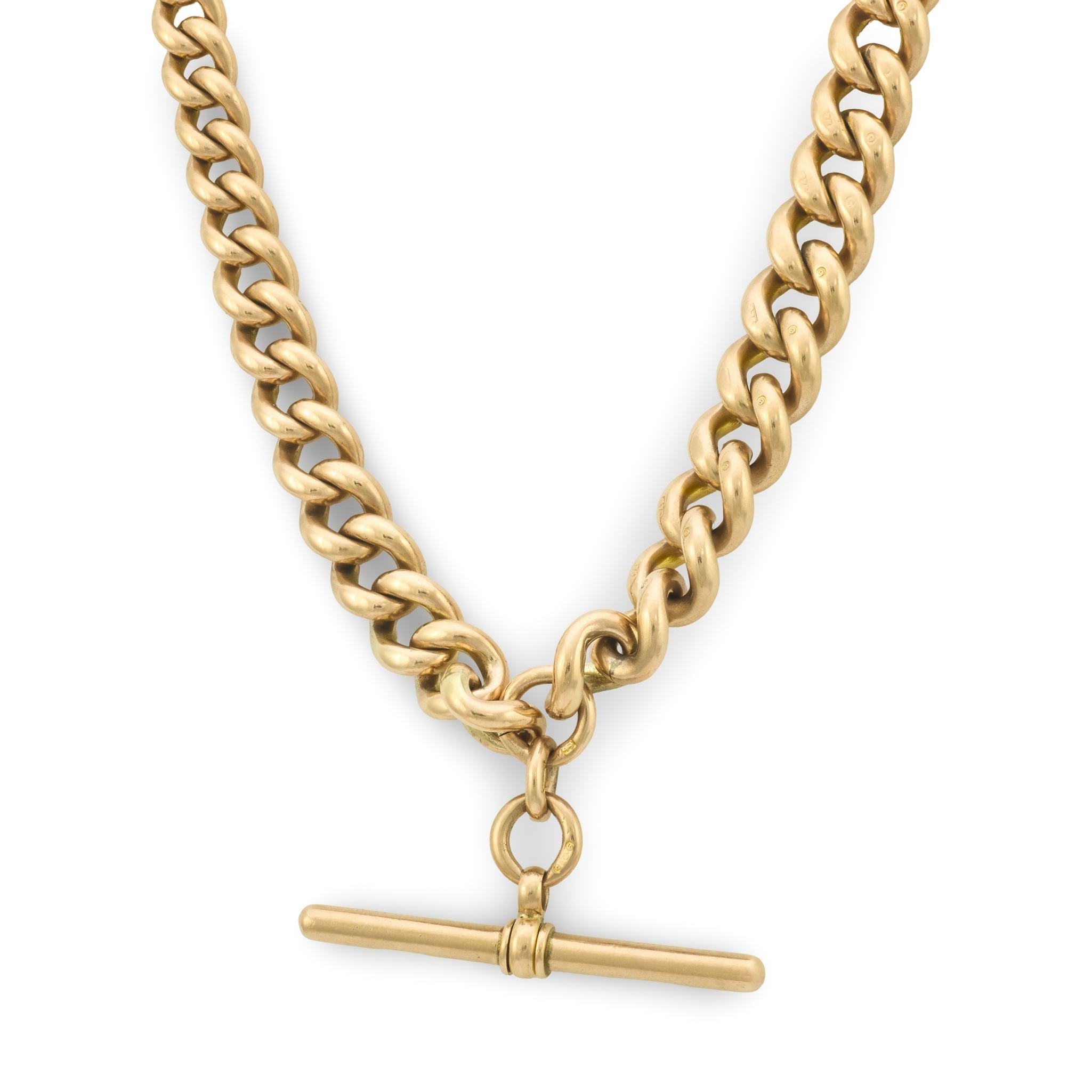 Victorian 9k Watch Chain Necklace 16"