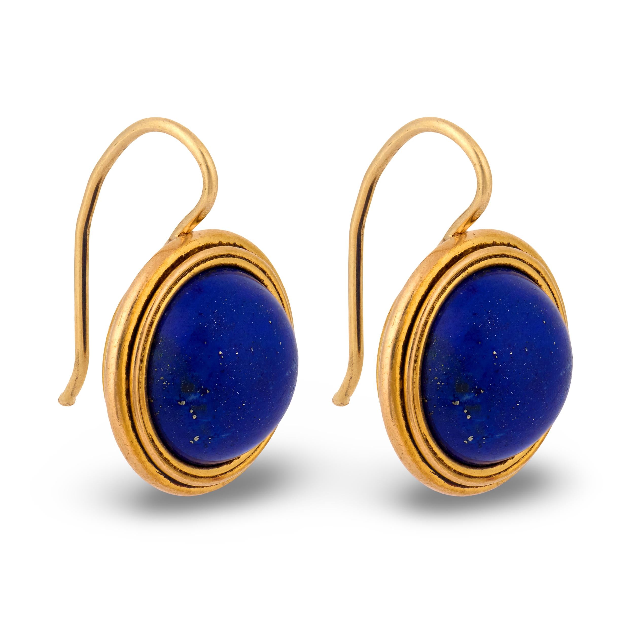 Victorian 14k Lapis Dangle Earrings