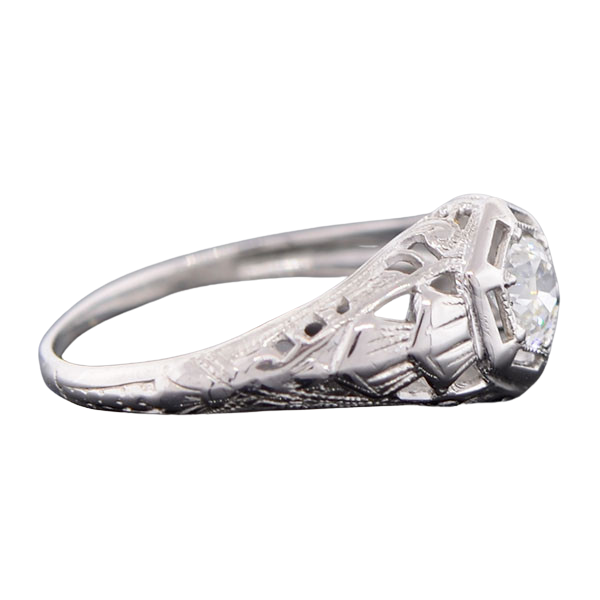 Art Deco 14kt Diamond Engagement Ring .26ct